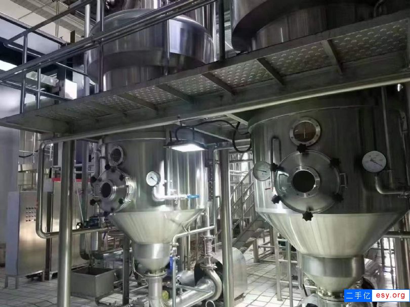 转让二手高效蒸发器 一套双效三吨强制循环蒸发器