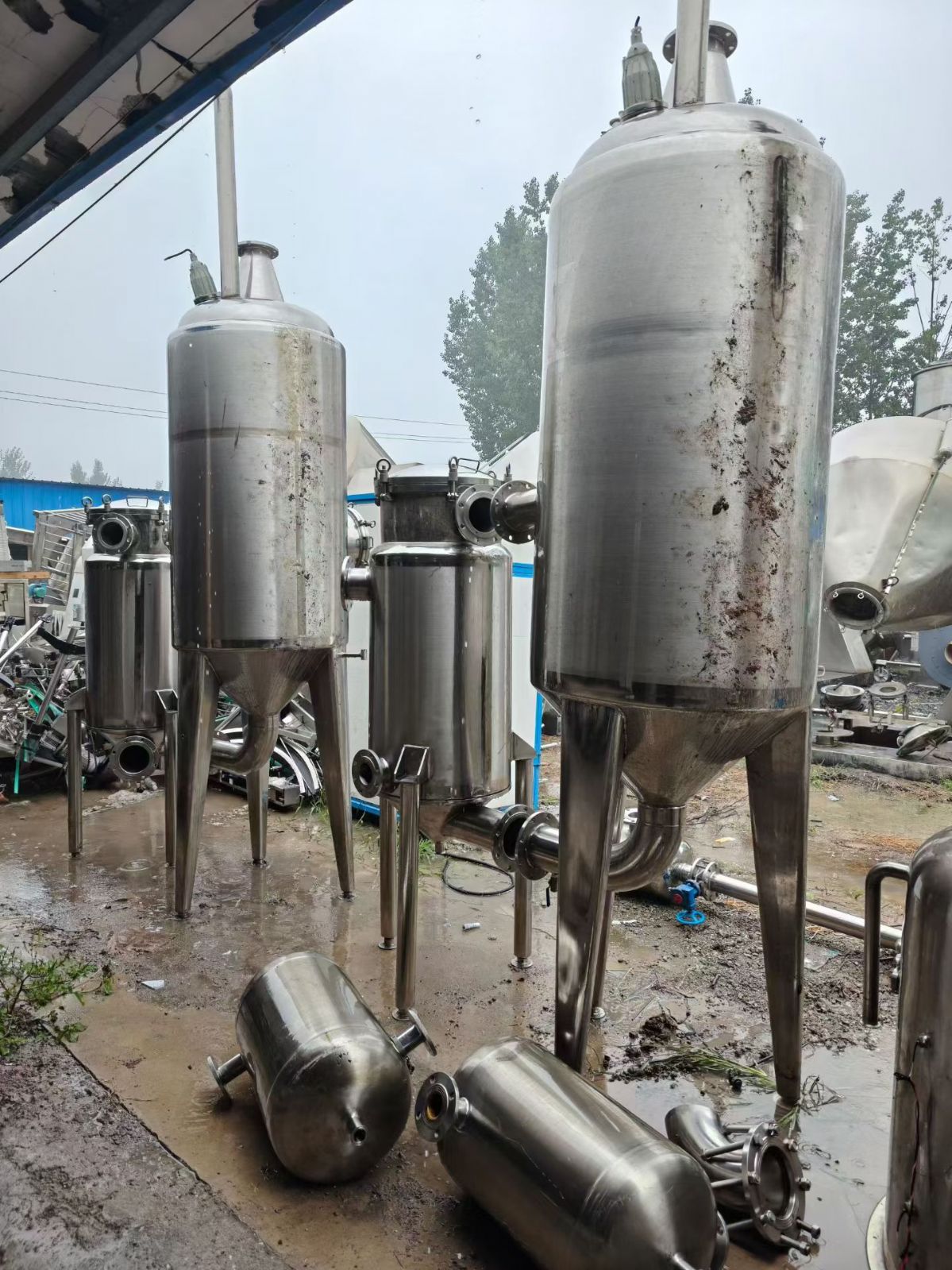 转让二手浓缩蒸发器 一套容积500升食品级单效浓缩蒸发器