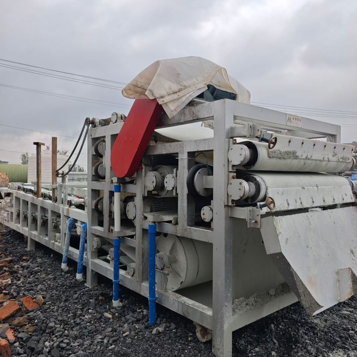 转让二手带式压滤机 一套广州美邦产带宽1.5米X7米带式压滤机