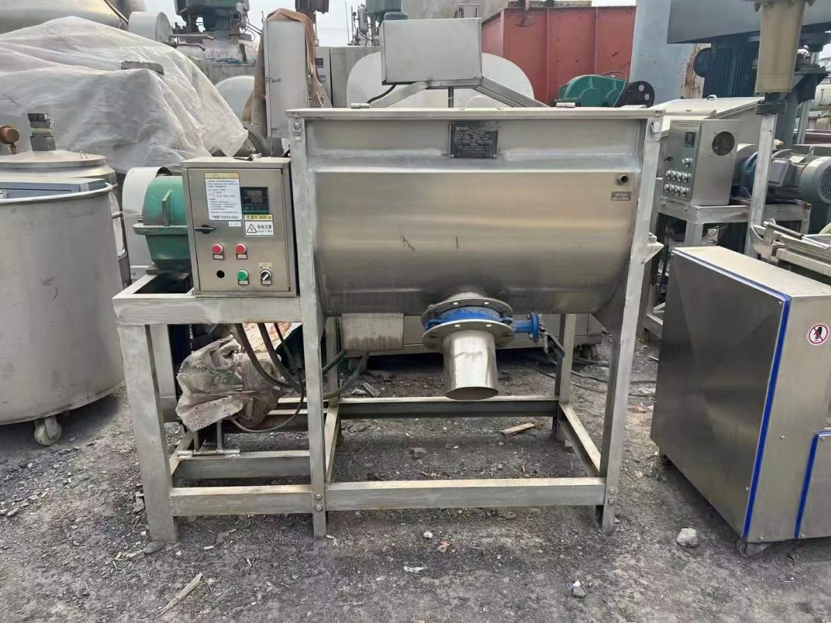 转让二手卧式混合机 一台300L实验型全不锈钢螺带混合机