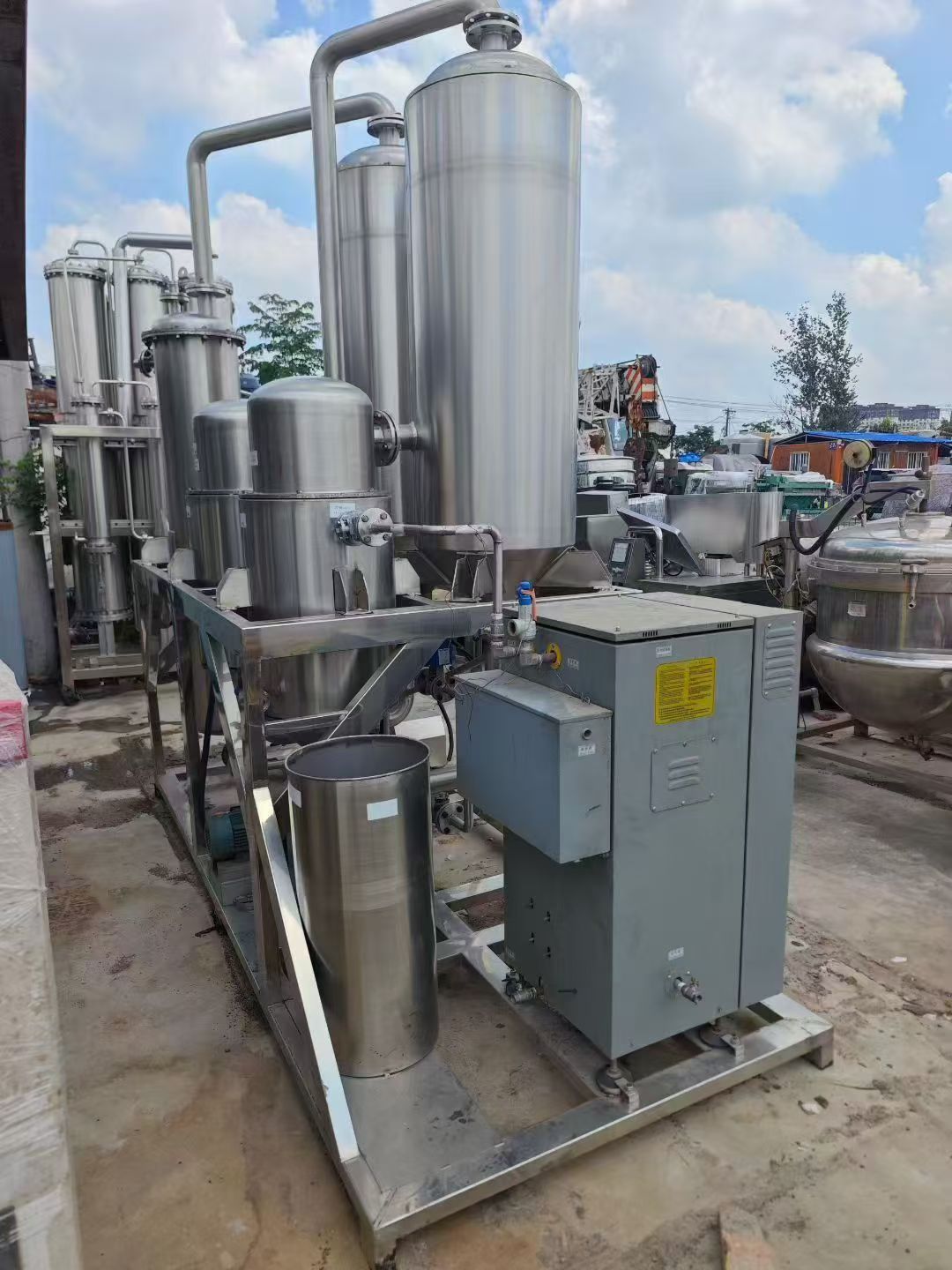 转让二手废水蒸发器 一套双效400kg材质316废水蒸发器