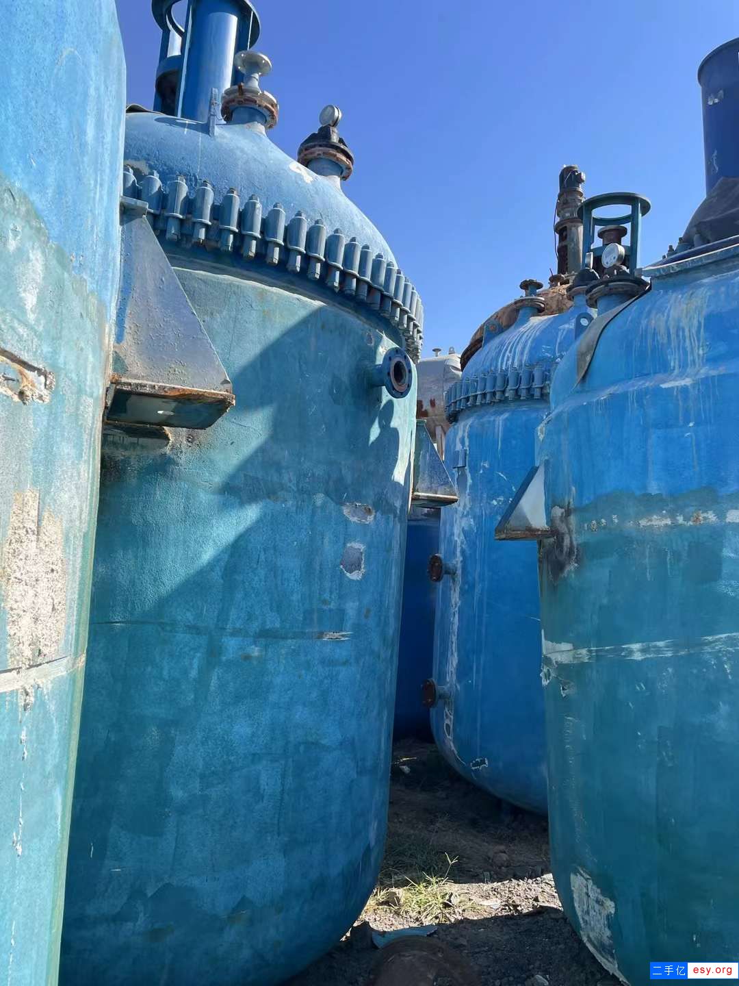 转让二手搪瓷反应釜 四台10立方太极开式反应釜