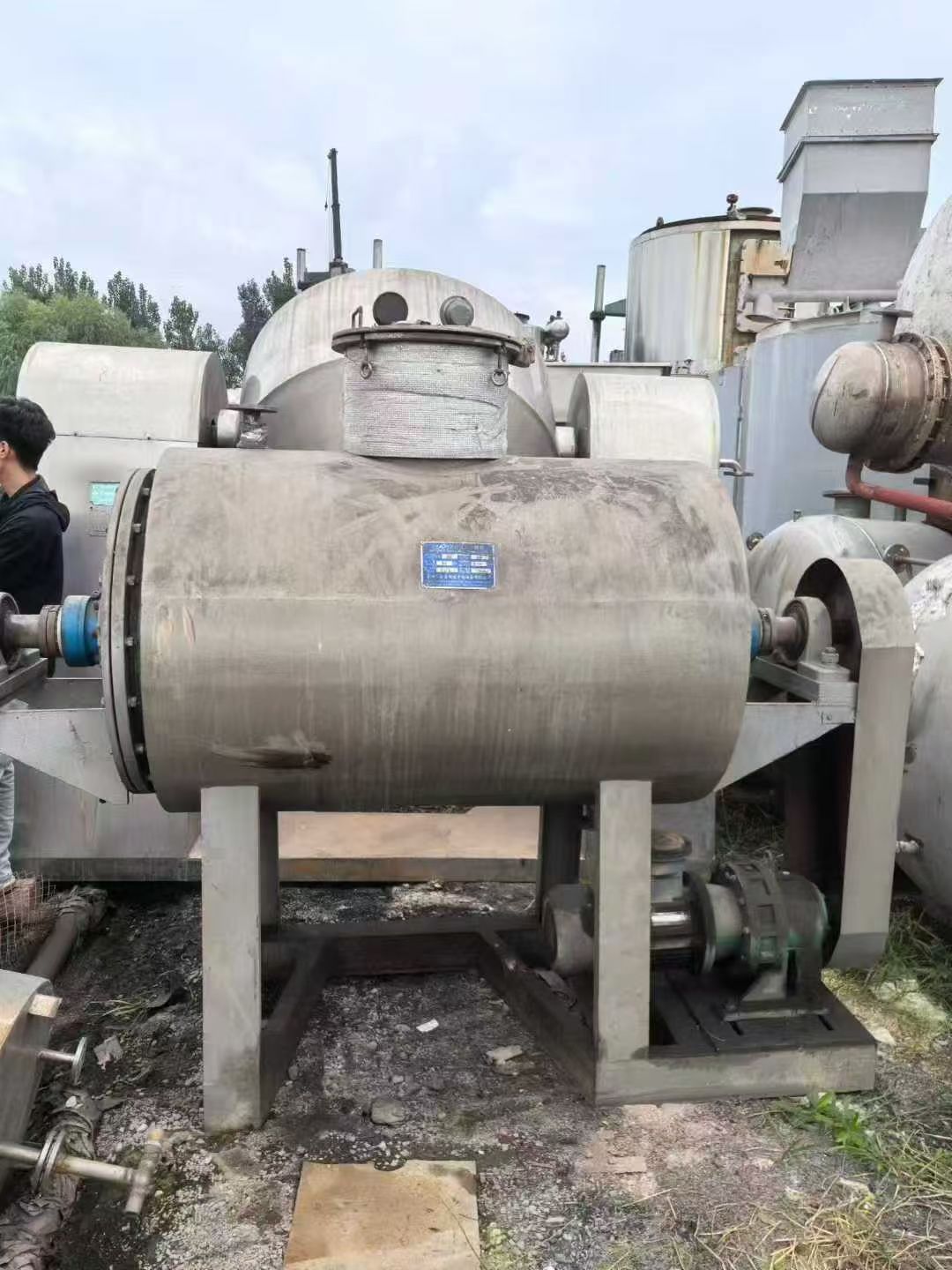 转让二手耙式干燥机 一台容积500升机械密封耙式真空干燥机