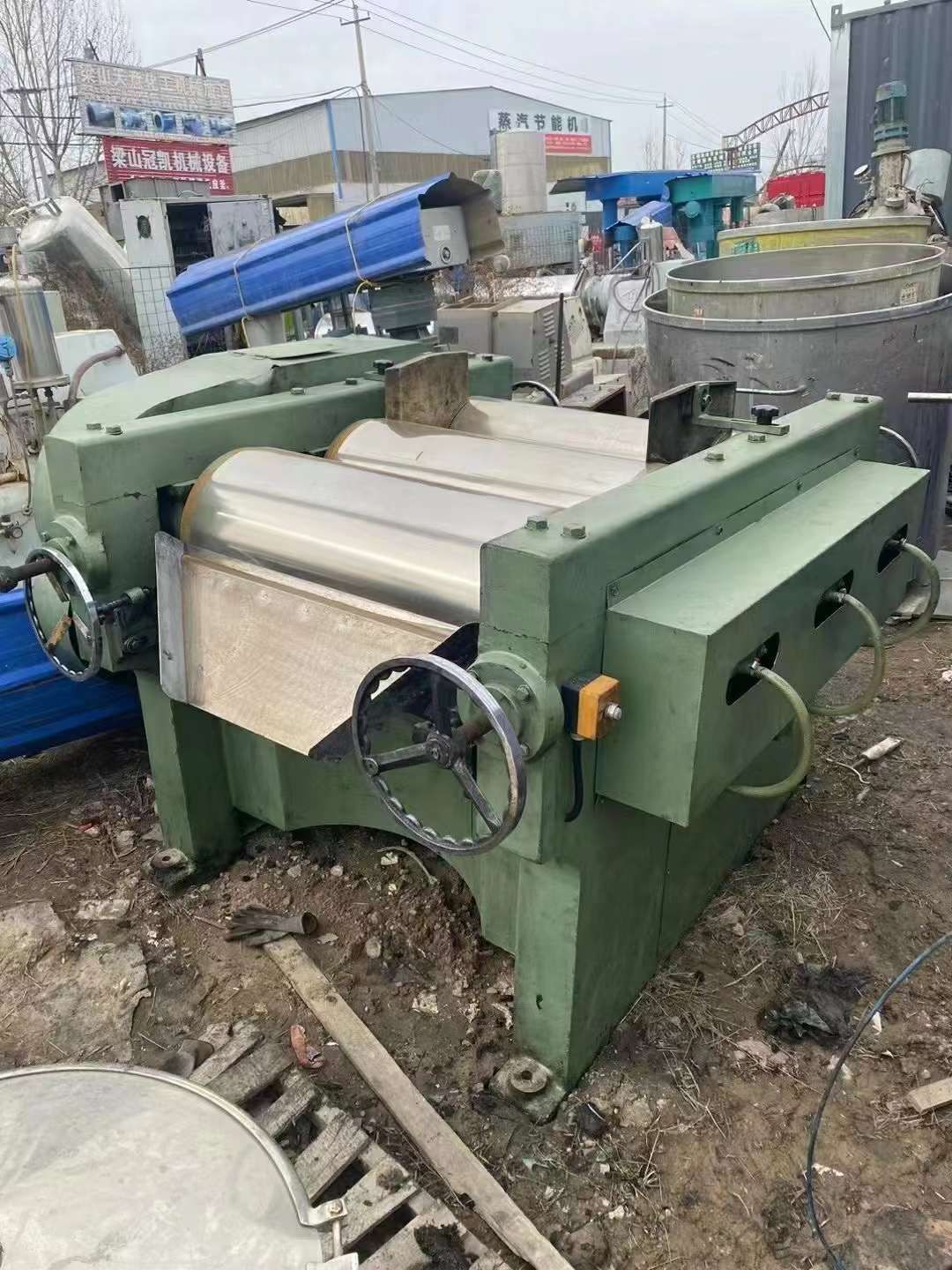转让二手涂料研磨机 一台405型不锈钢三辊研磨机
