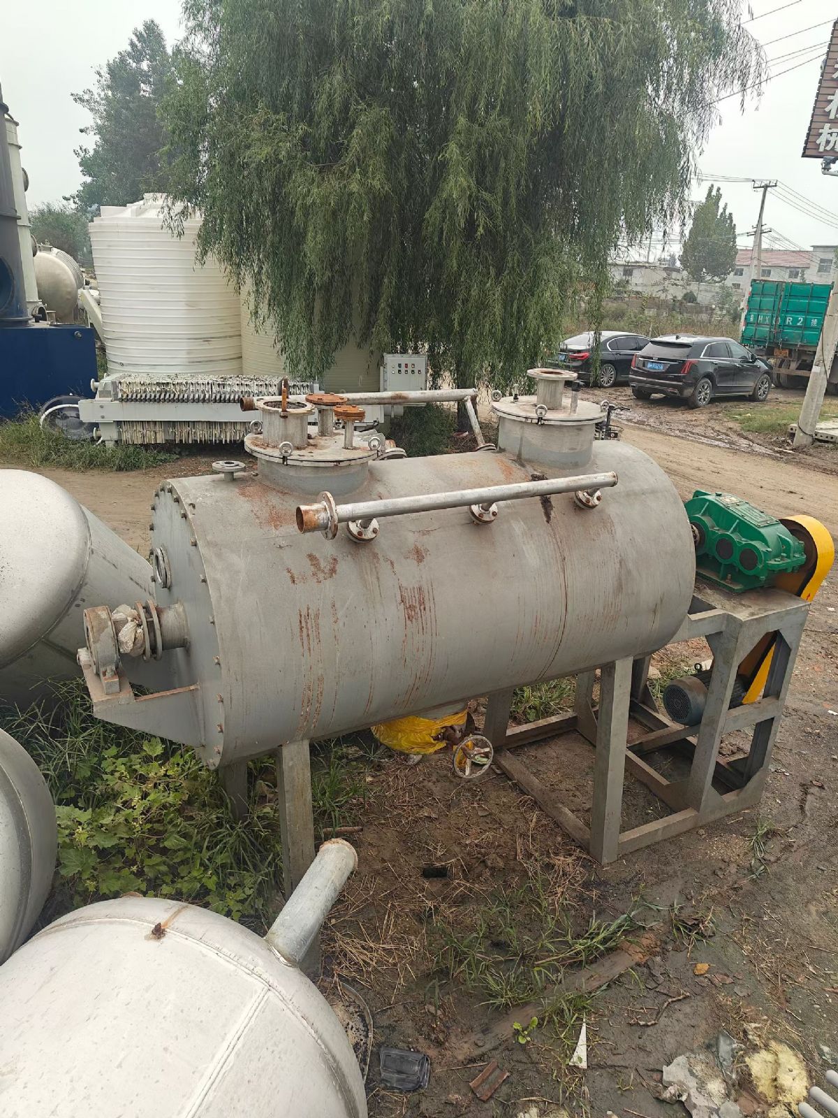 转让二手耙式干燥机 一台容积1立方卧式耙式真空干燥机