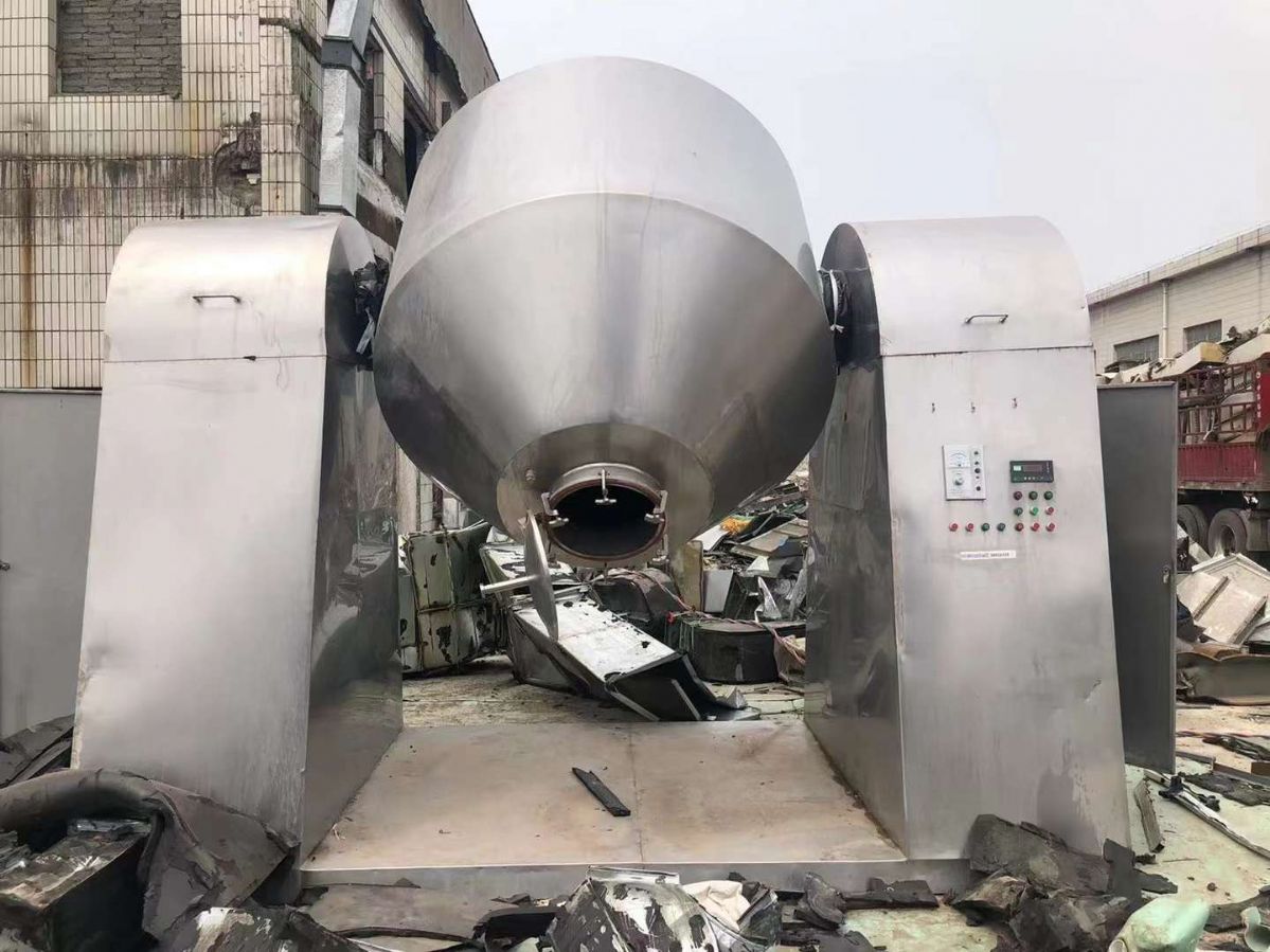 转让二手双锥干燥机 两台1000L不锈钢双锥干燥机