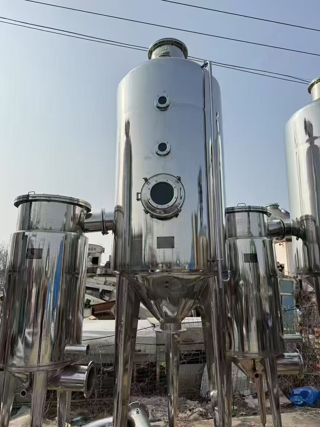 转让二手浓缩蒸发器 一套三效3000升节能浓缩蒸发器