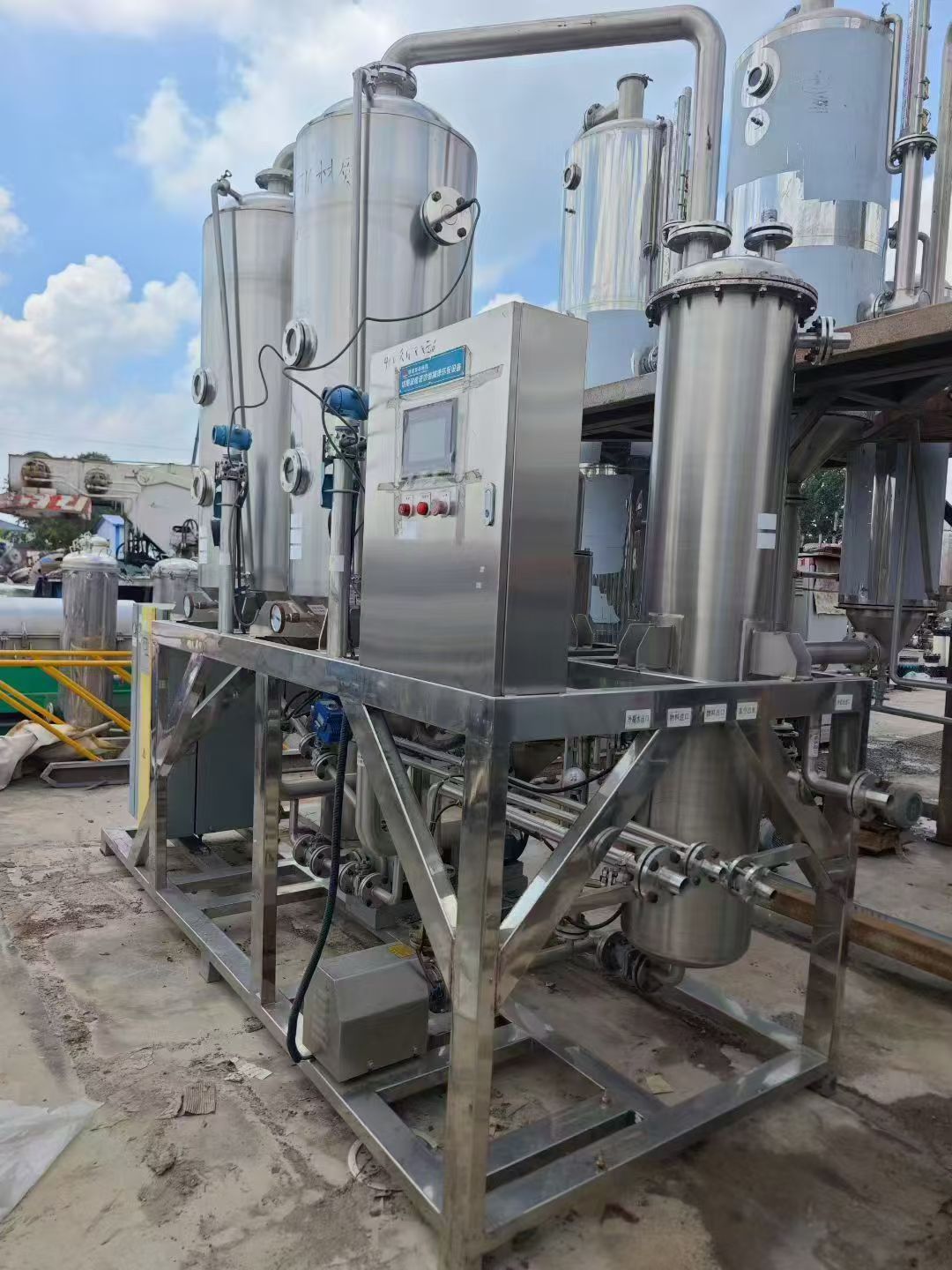 转让二手废水蒸发器 一套双效400kg材质316废水蒸发器