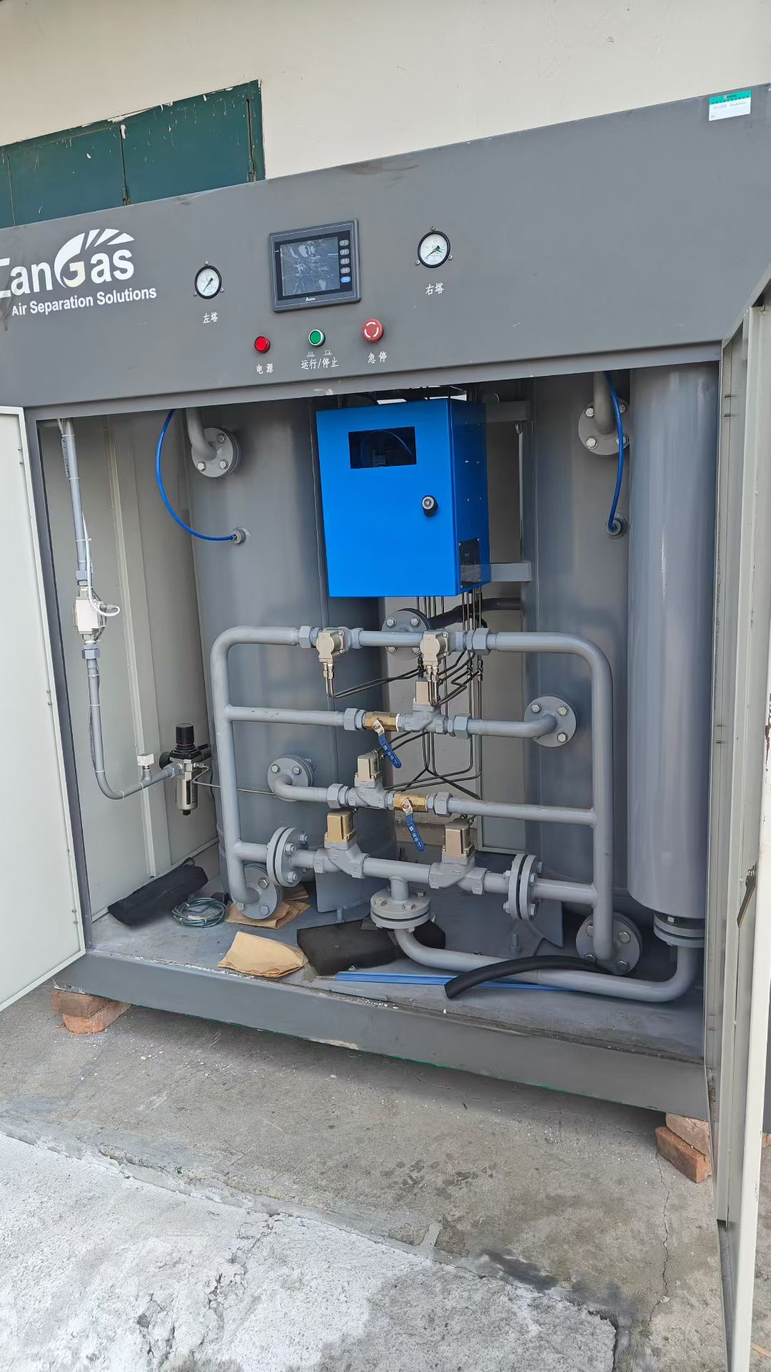 转让二手制氮机 一套容积30立方厢体式空心分离制氮机