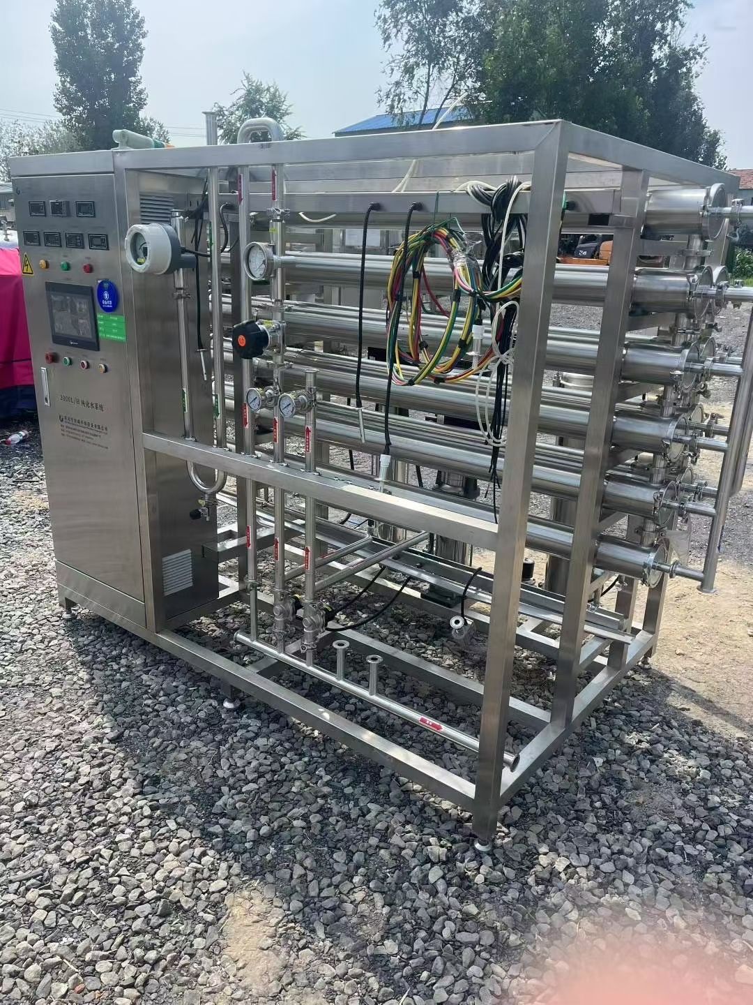 转让二手双机水处理 一台处理量2吨全不锈钢双机反渗透水处理