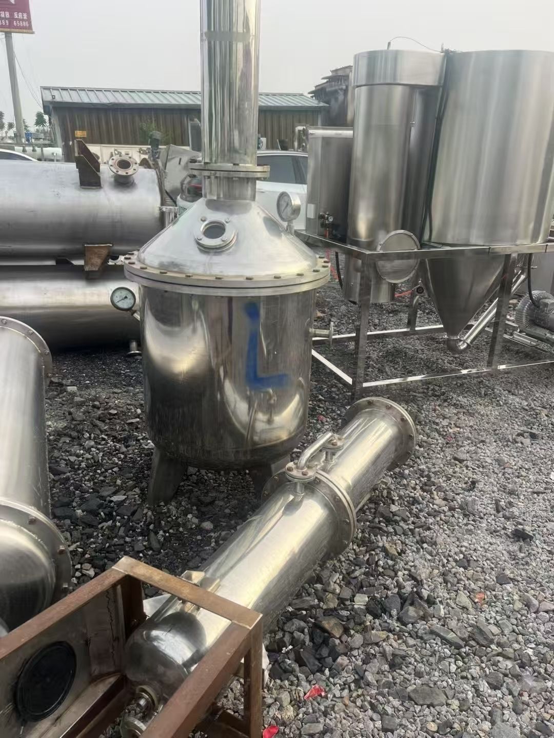 转让二手酒精回收塔 一套容积200升全不锈钢食品级酒精回收塔