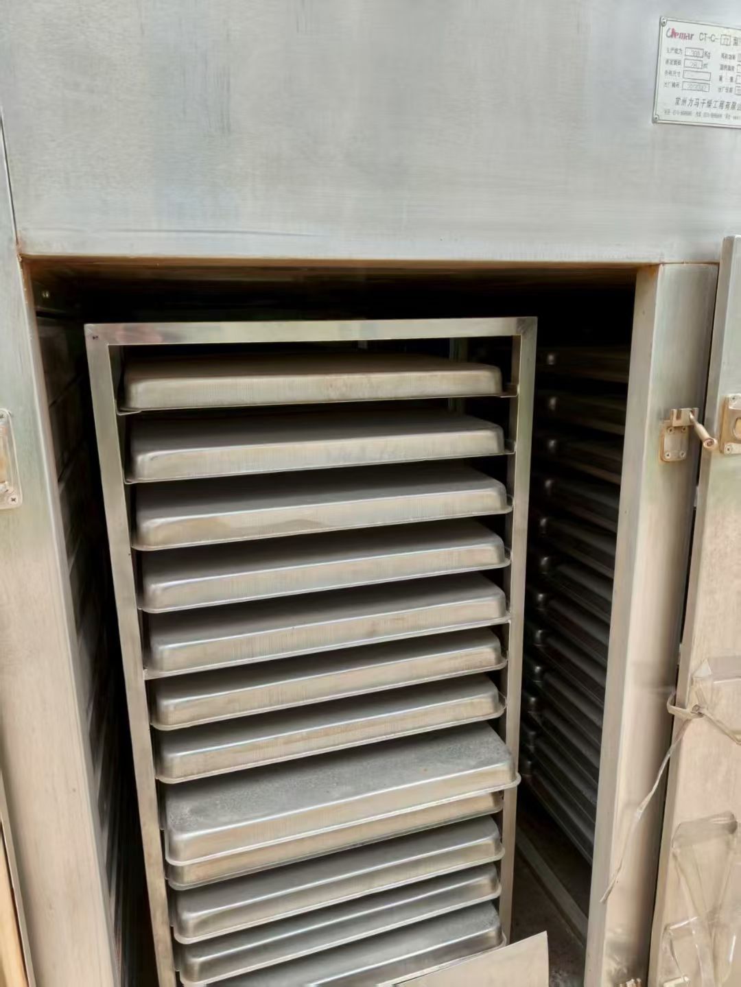 转让二手热风烘箱 8台两门四车96盘防爆型热风循环烘箱