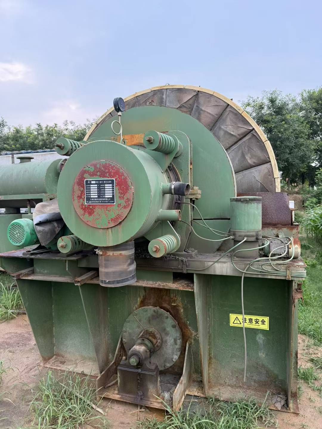 转让二手真空过滤机 一台面积10平方陶瓷圆盘真空过滤机