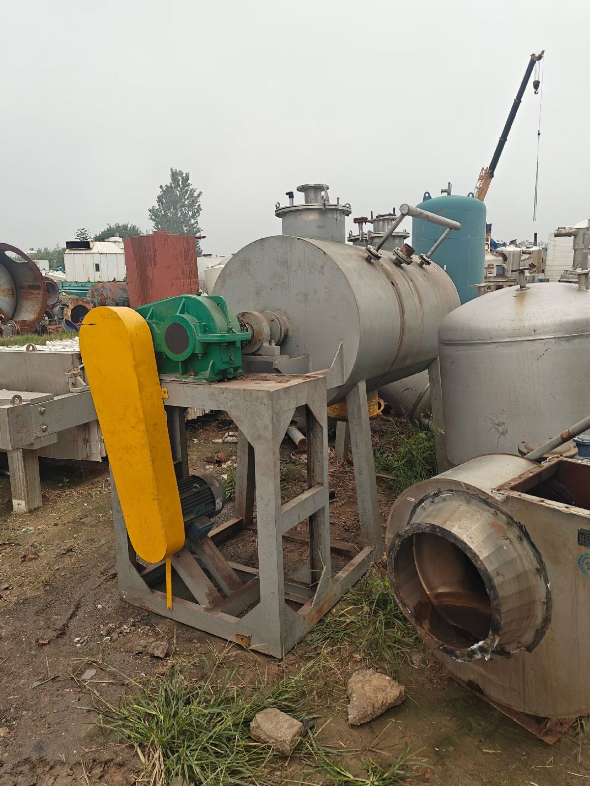 转让二手耙式干燥机 一台容积1立方卧式耙式真空干燥机