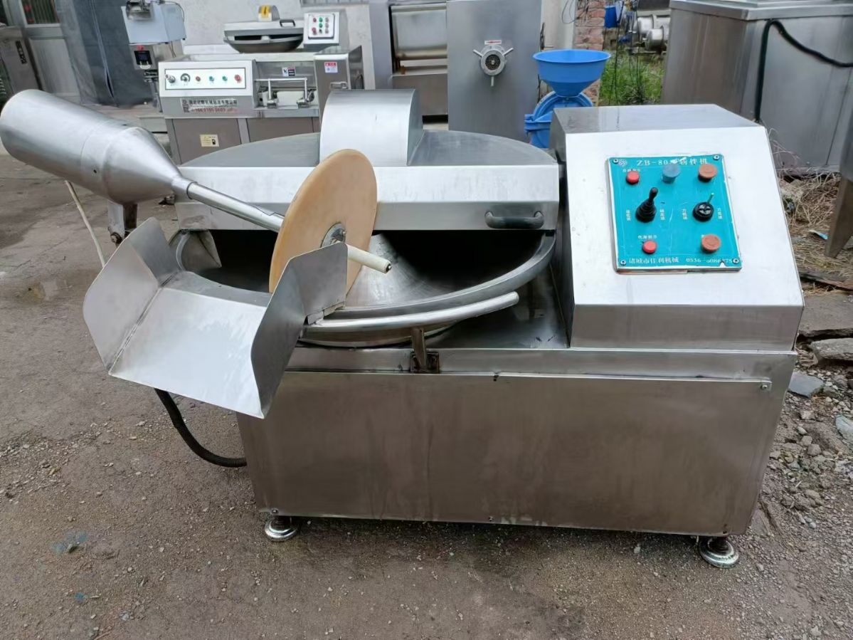 转让二手斩拌机 一台80型诸城产高低速变频斩拌机