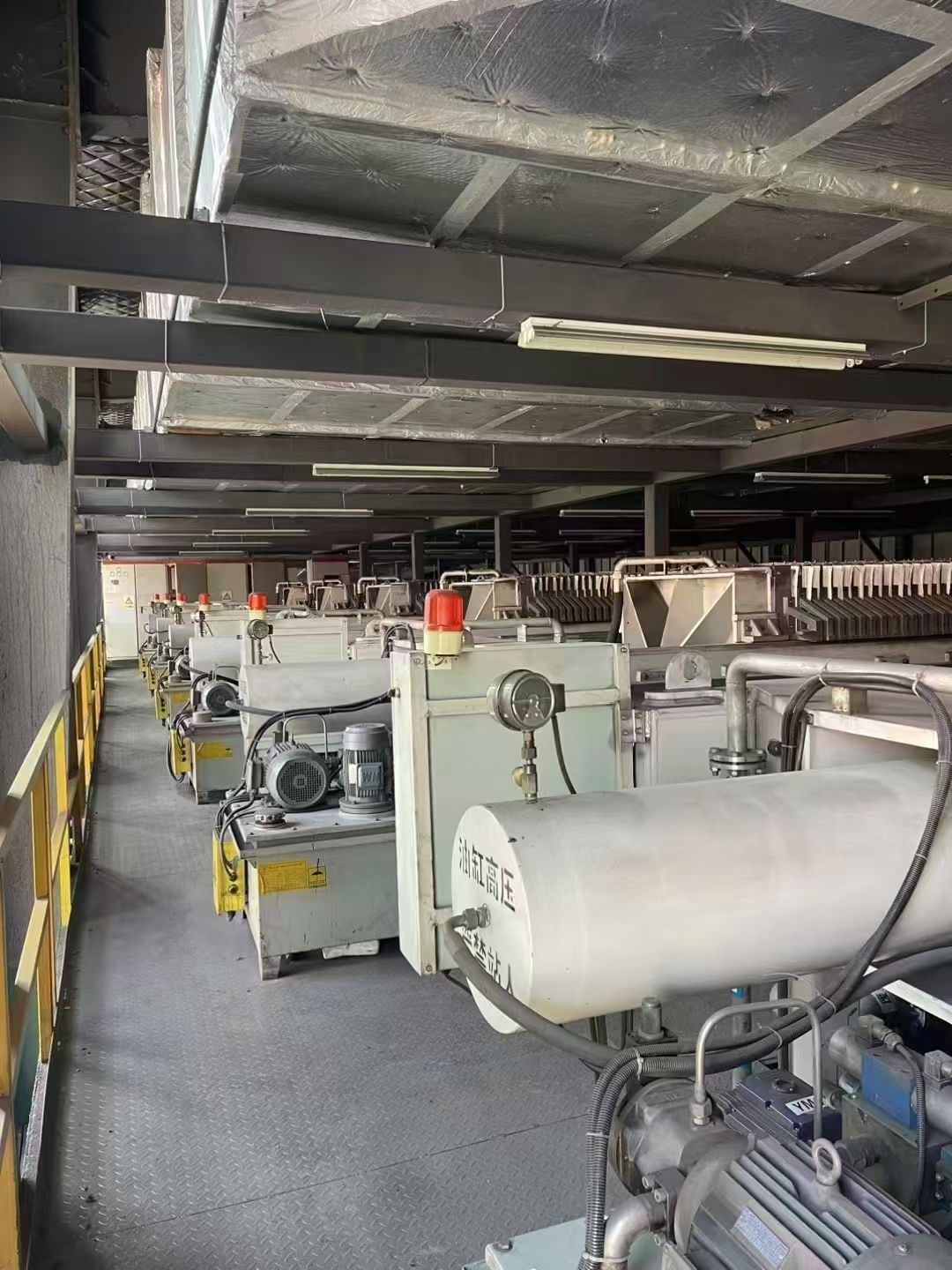 转让二手隔膜压滤机 9台200平方景津产自动拉板隔膜压滤机