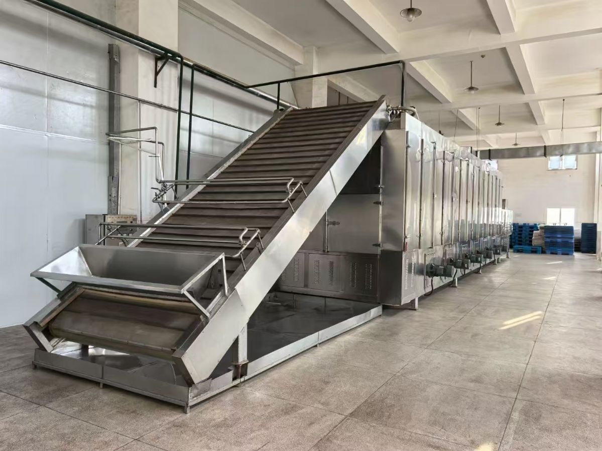 转让二手网带烘干机 一台长度12米5层蒸汽加热网带式烘干机