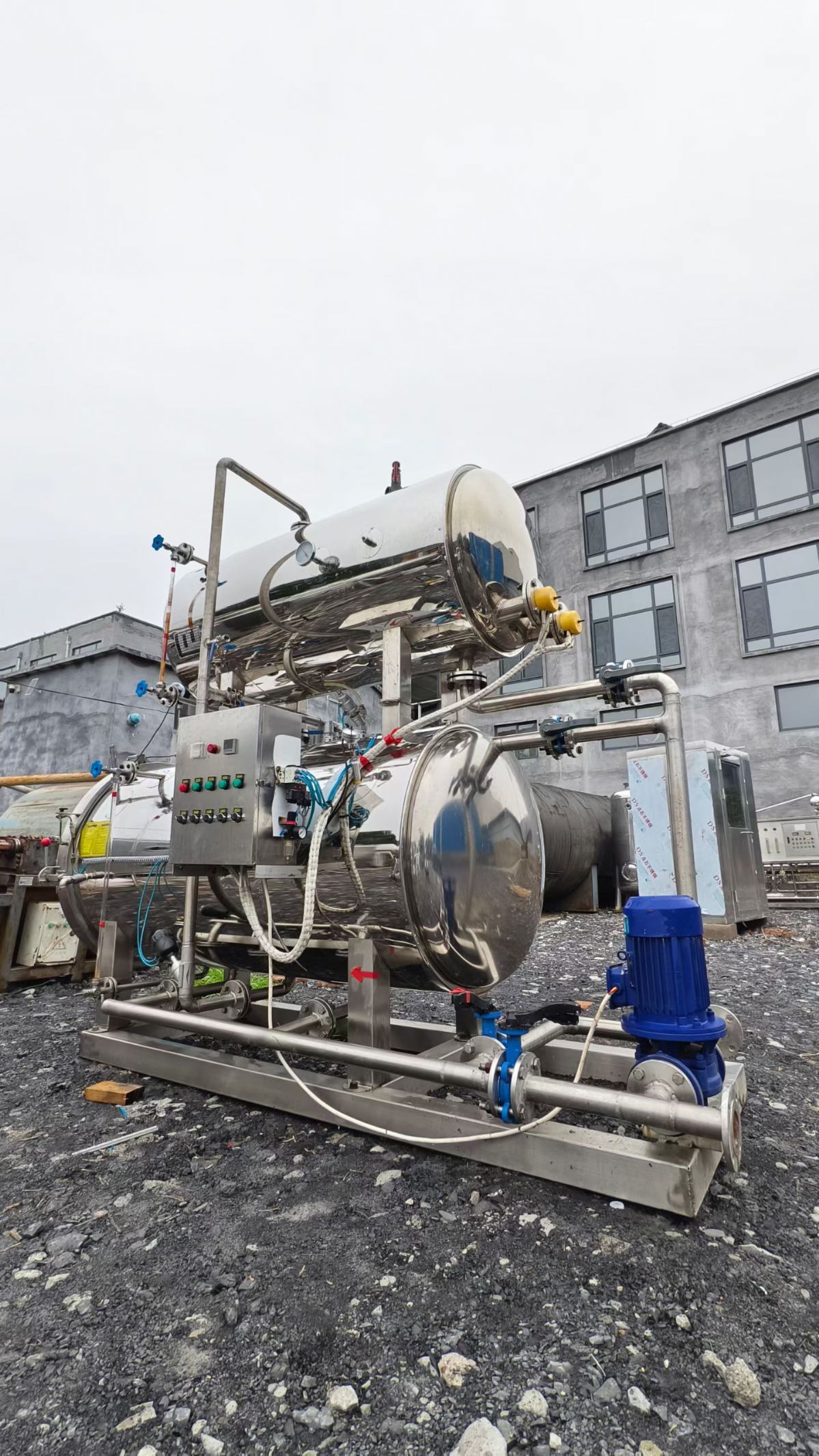 转让二手双层杀菌锅 一台容积1.32立方电加热双层杀菌锅