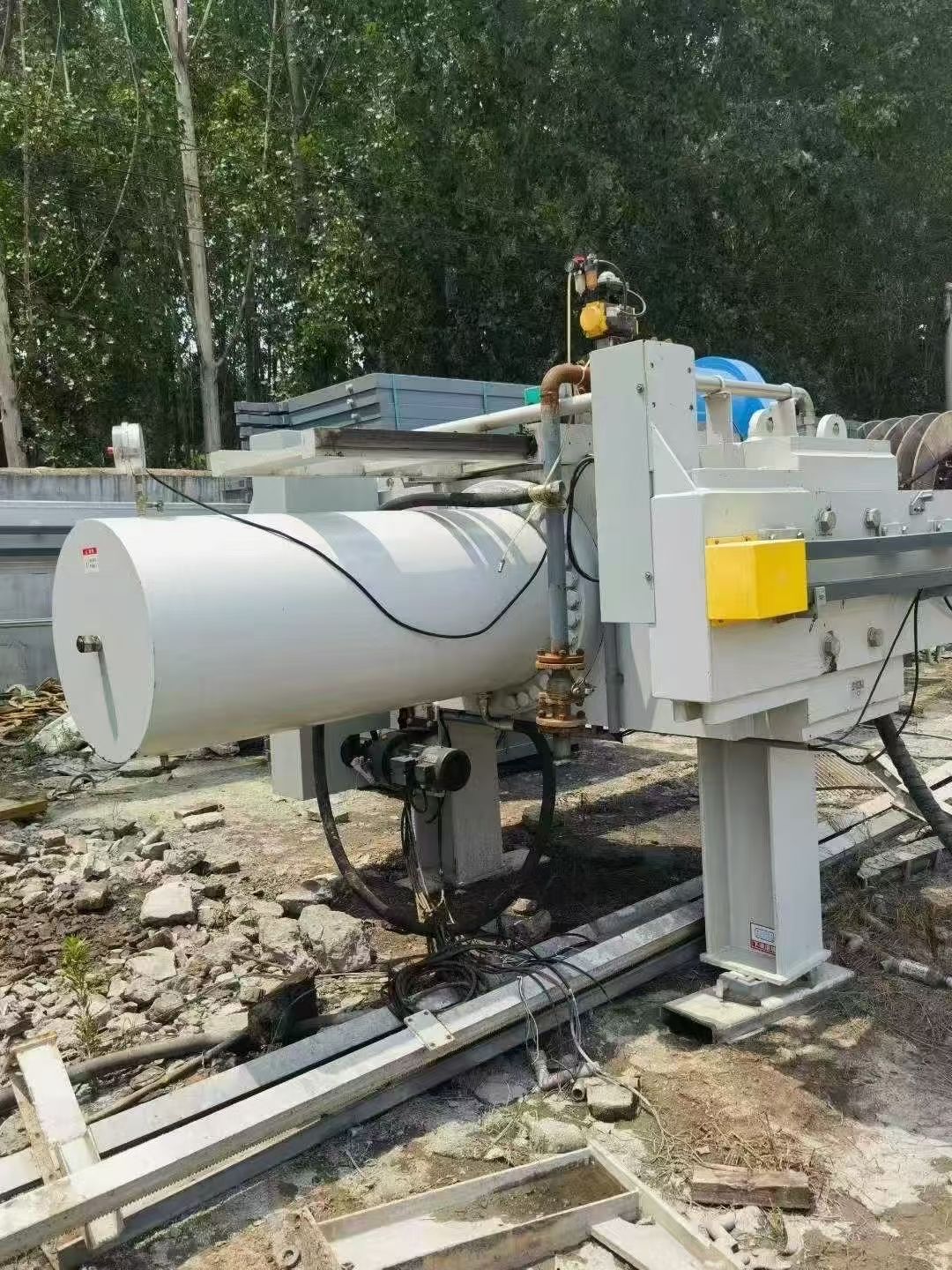 转让二手隔膜压滤机 一台面积800平方自动锁紧超高压隔膜压滤机