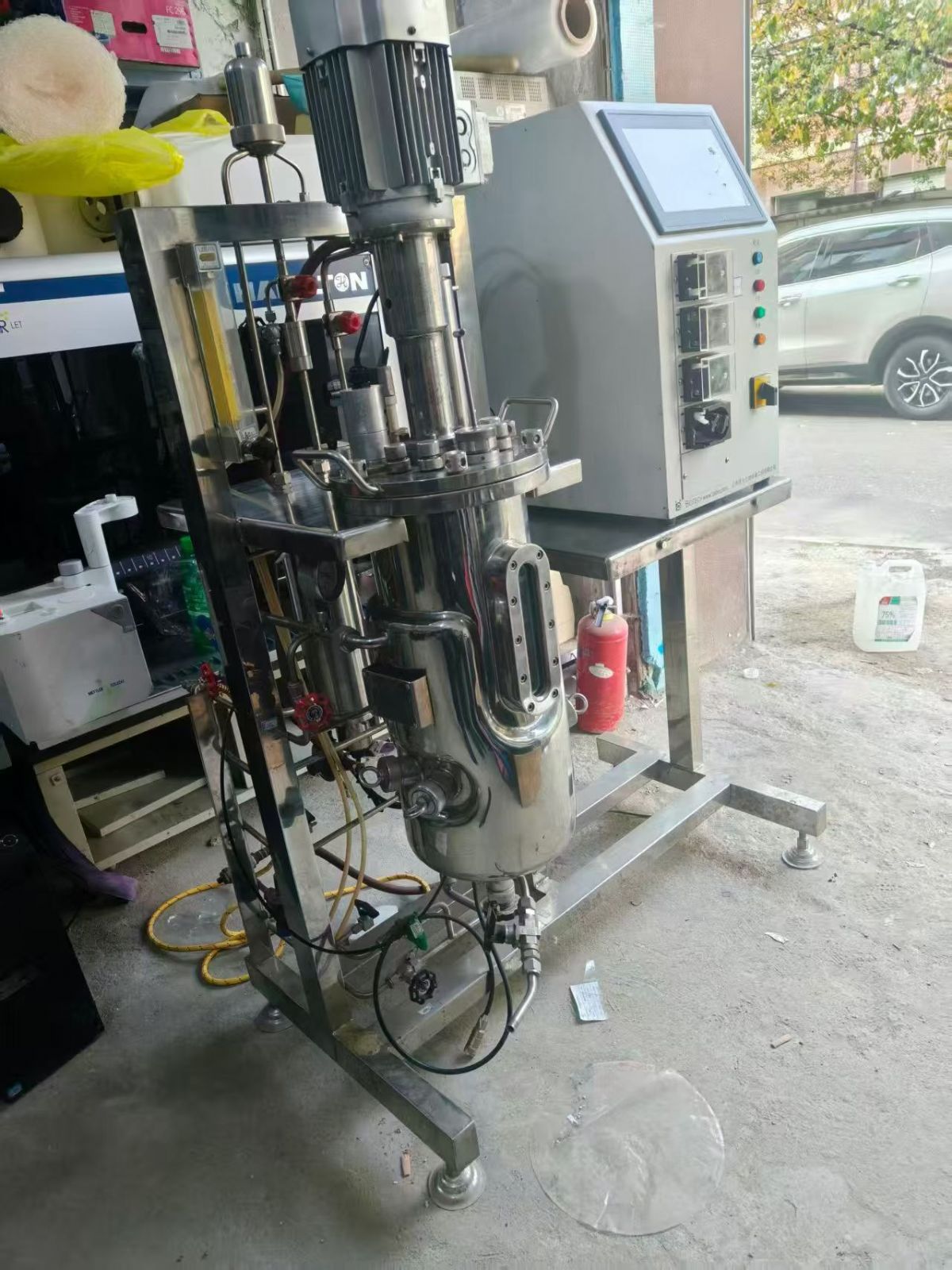 转让二手全自动发酵罐 一台容积15升上海宝兴产实验型全自动发酵罐