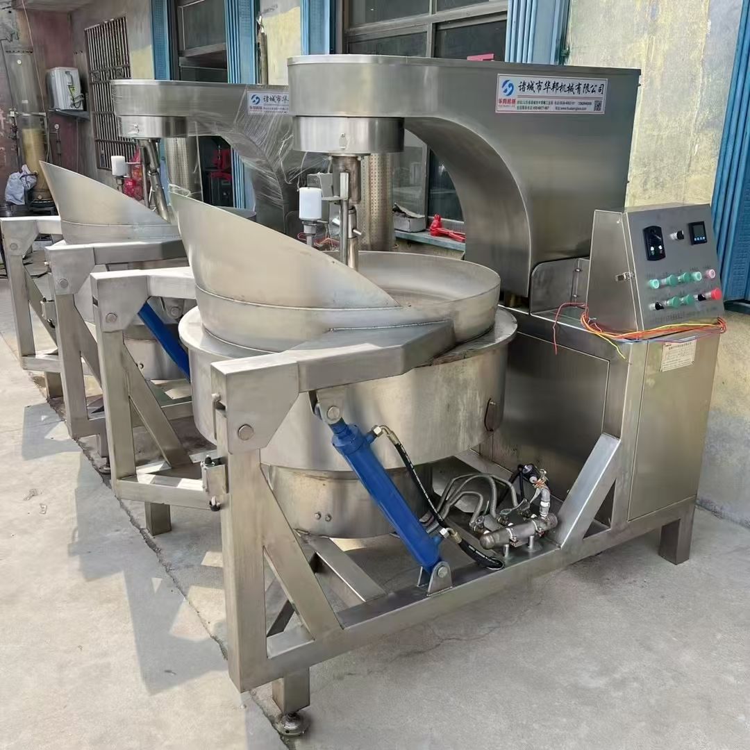 转让二手行星炒锅 两台容积300升燃气加热全自动行星炒锅