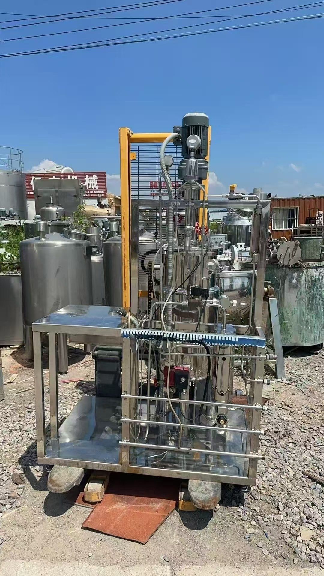 转让二手生物发酵罐 一台容积100升材质316生物发酵罐