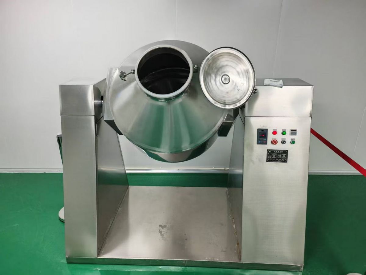 转让二手双锥混合机 一台容积500升制药级抛光双锥混合机