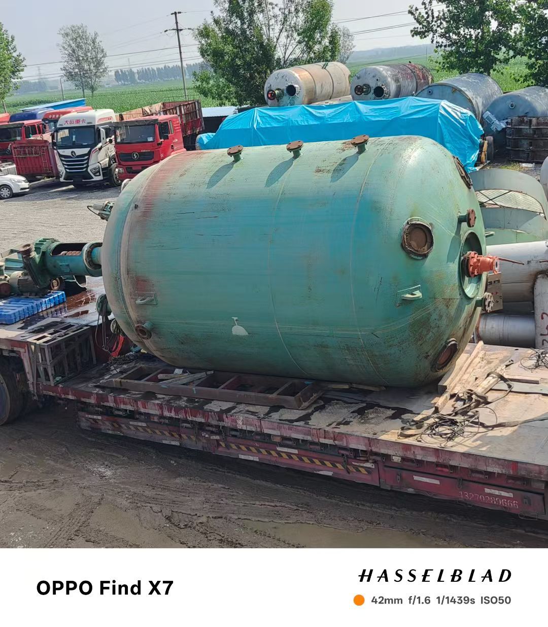 转让二手搪瓷反应釜 四台容积20立方工塘产闭式搪瓷反应釜