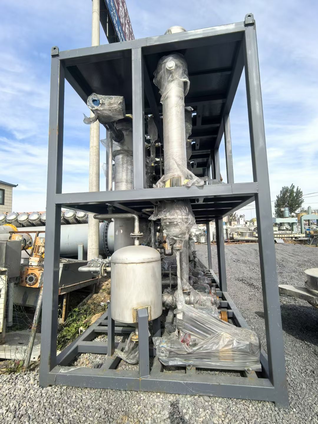 转让二手强制循环蒸发器 一套三效1000L材质316L强制循环蒸发器