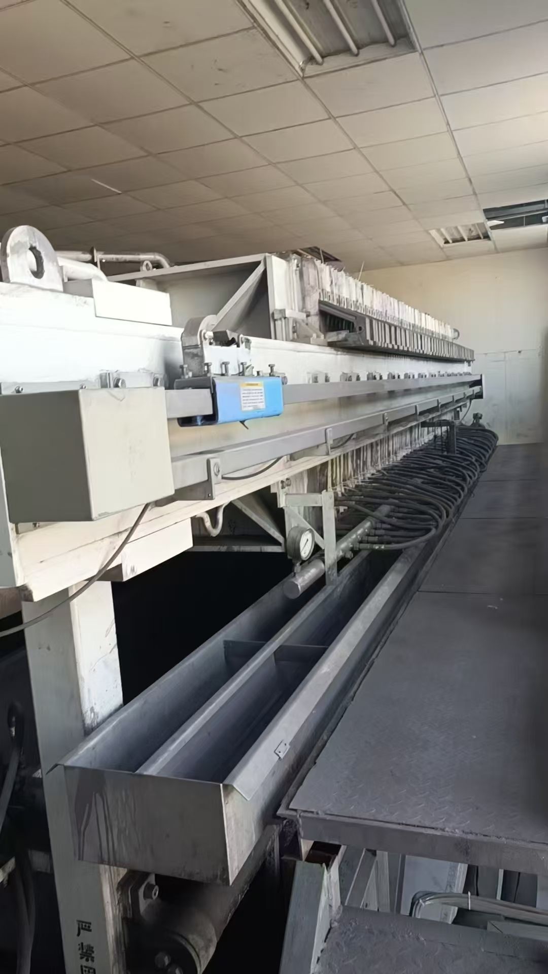 转让二手隔膜压滤机 9台200平方景津产自动拉板隔膜压滤机