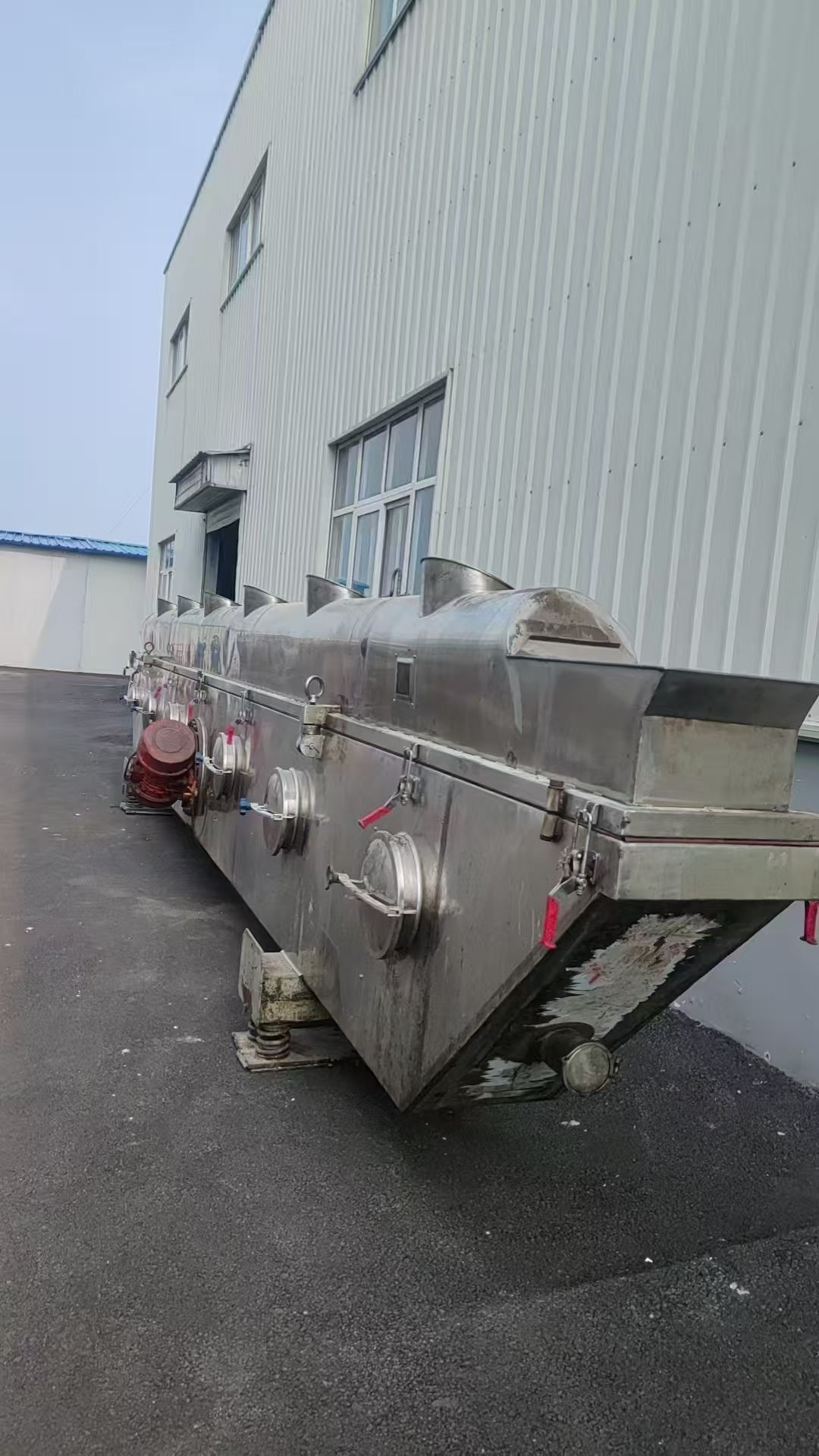 转让二手流化床干燥机 一套0.5米X9米直线式震动流化床干燥机