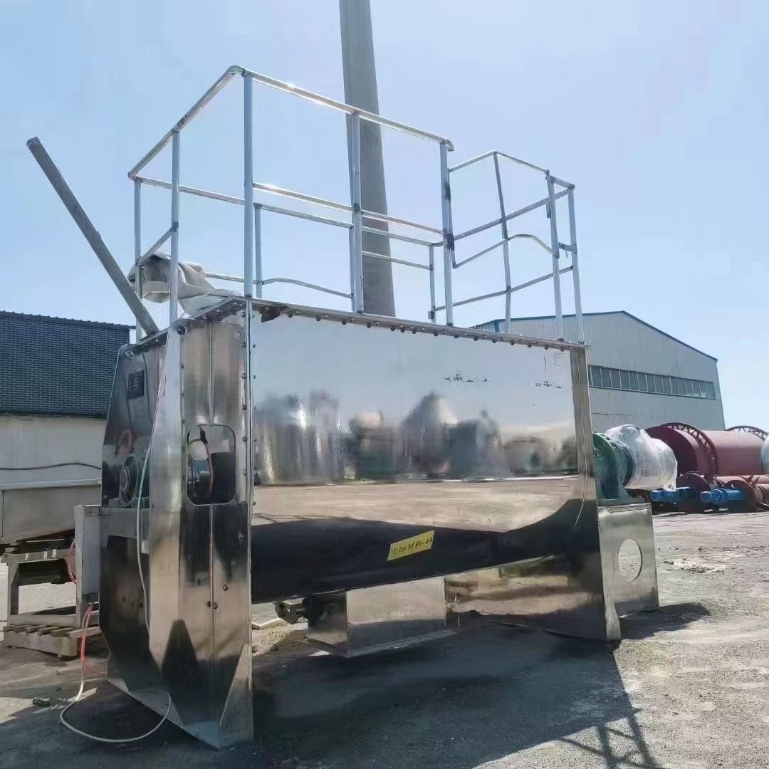 转让二手手螺带混合机 一台容积2立方镜面抛光升立产螺带混合机