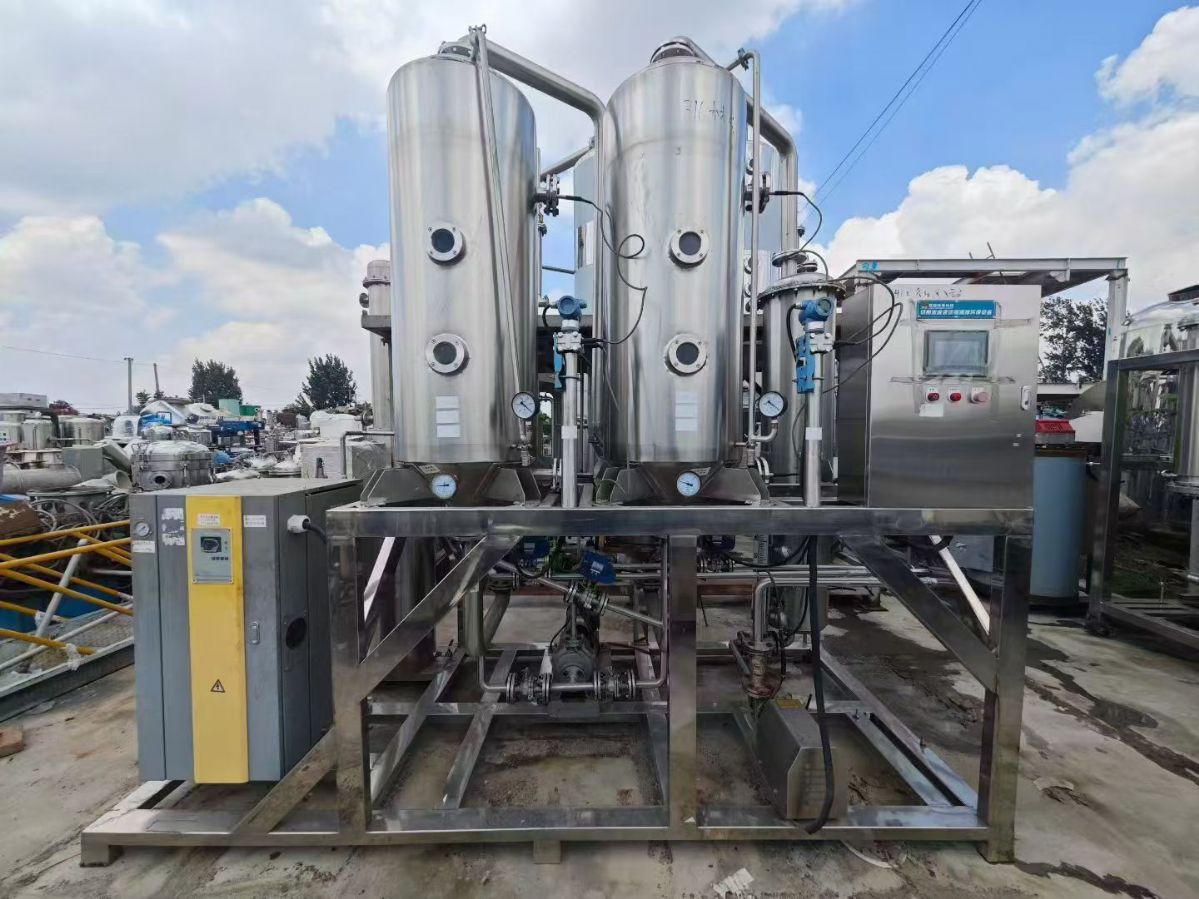 转让二手废水蒸发器 一套双效400kg材质316废水蒸发器