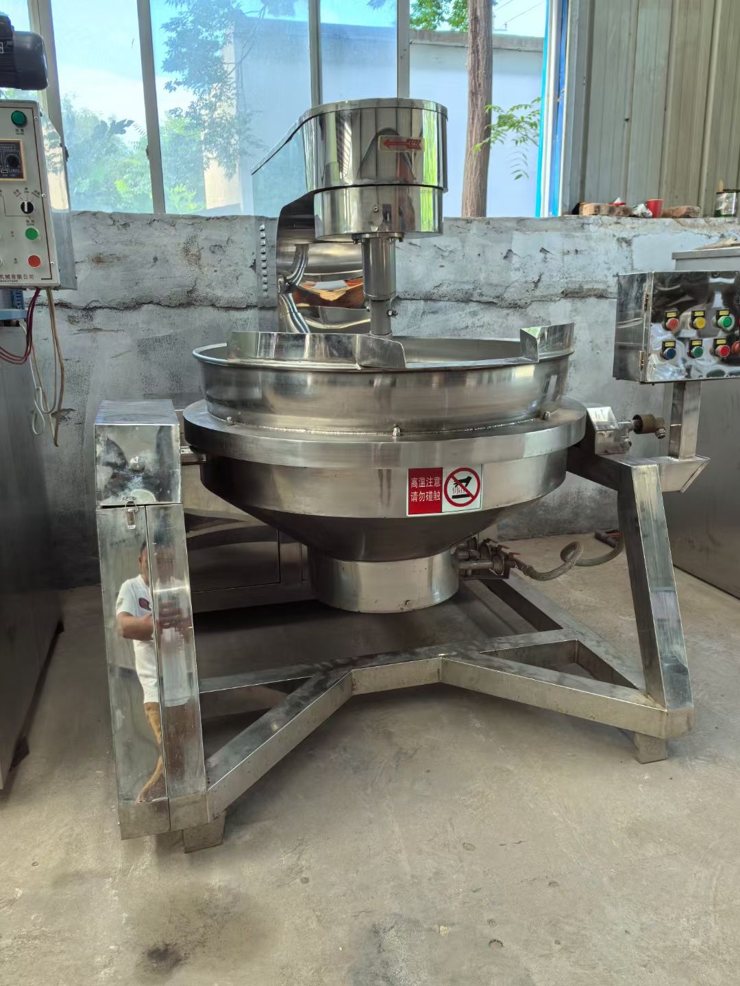 转让二手燃气炒锅 一台容积300升全自动燃气加热行星炒锅