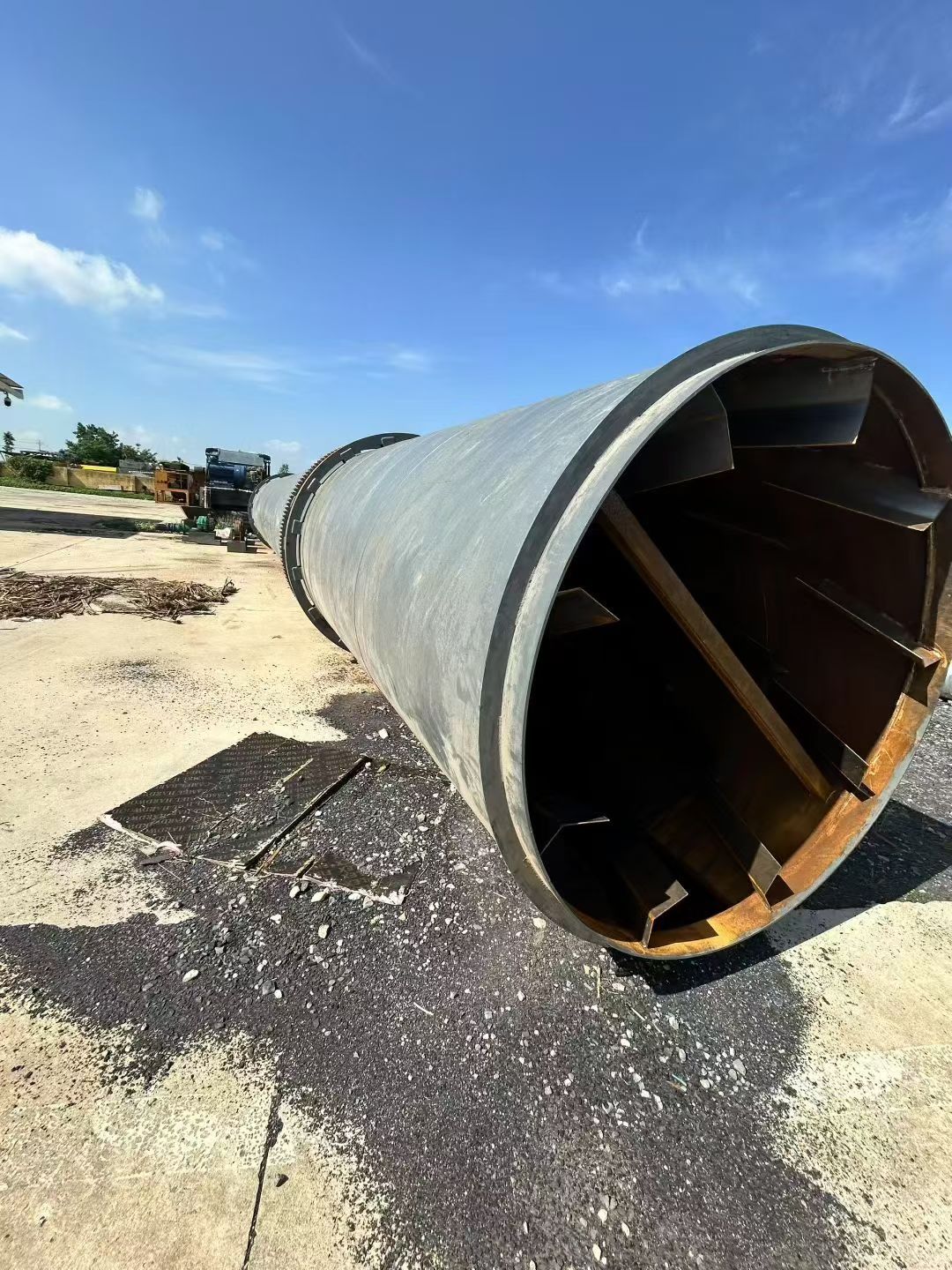 转让二手滚筒烘干机 一套1.8米X18米单筒式滚筒烘干机