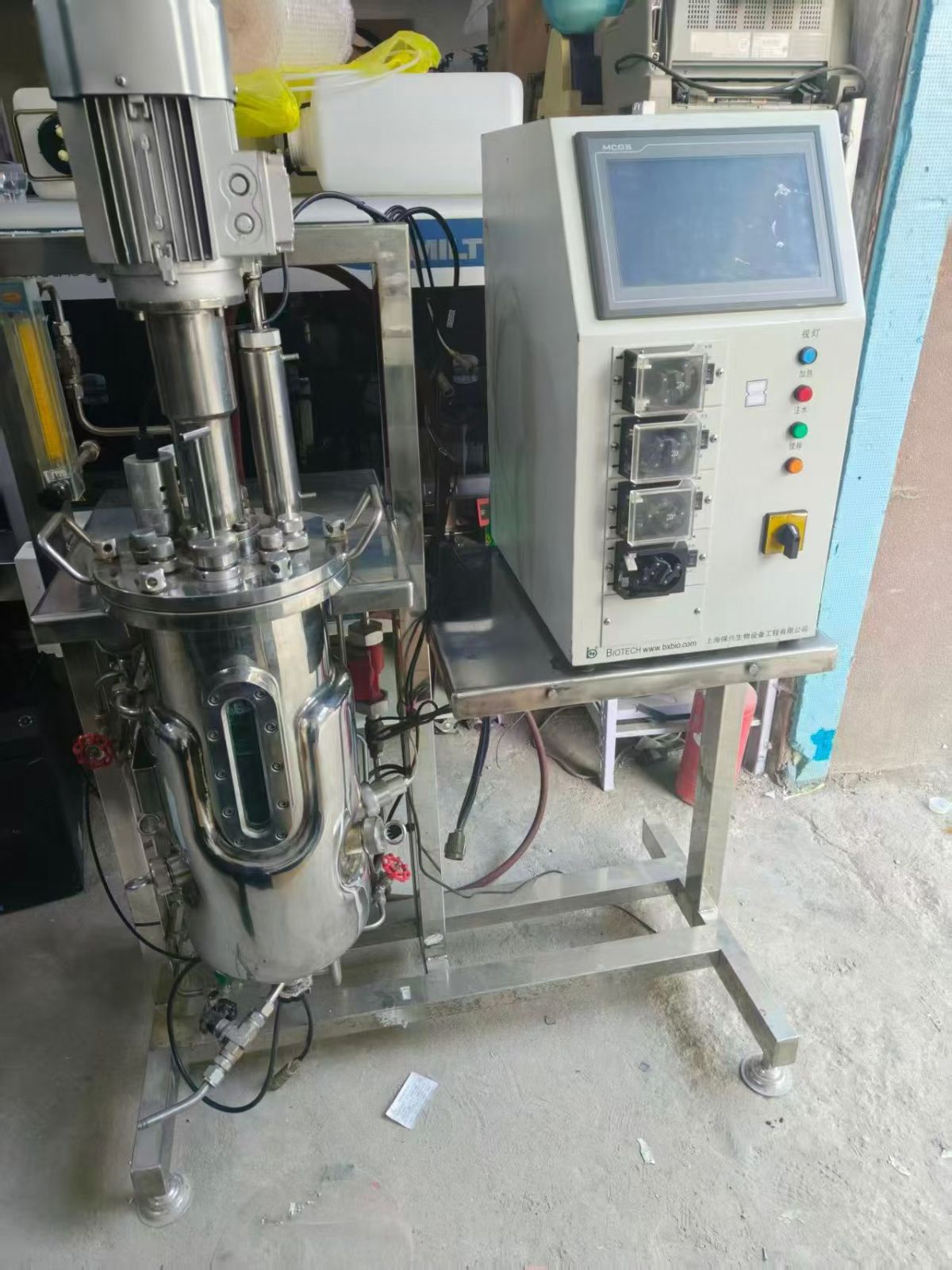 转让二手全自动发酵罐 一台容积15升上海宝兴产实验型全自动发酵罐