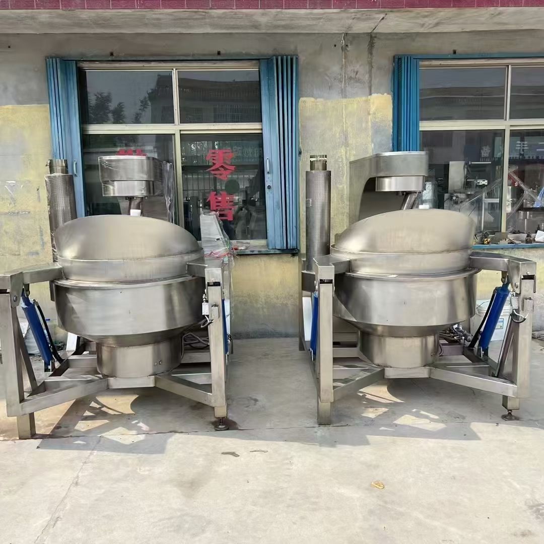 转让二手行星炒锅 两台容积300升燃气加热全自动行星炒锅
