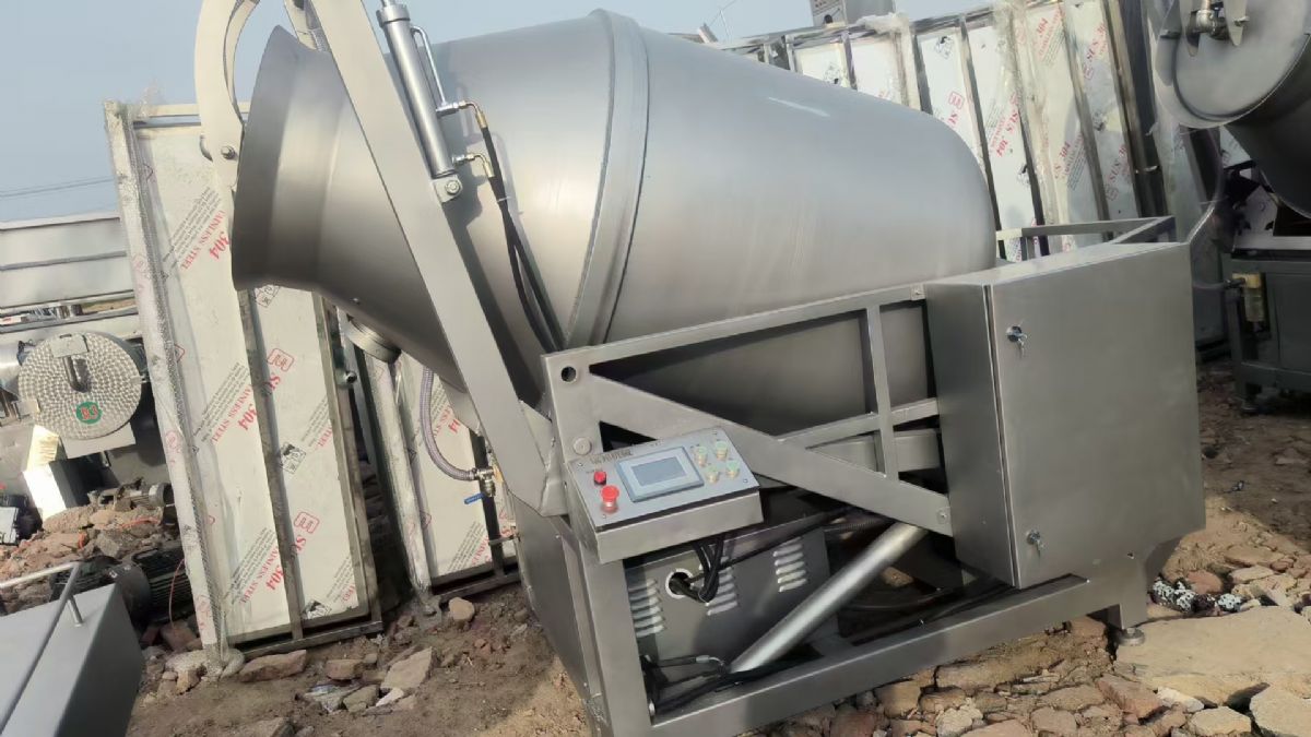 转让二手真空滚揉机 一台容积1700升瑞邦产自动上料液压滚揉机