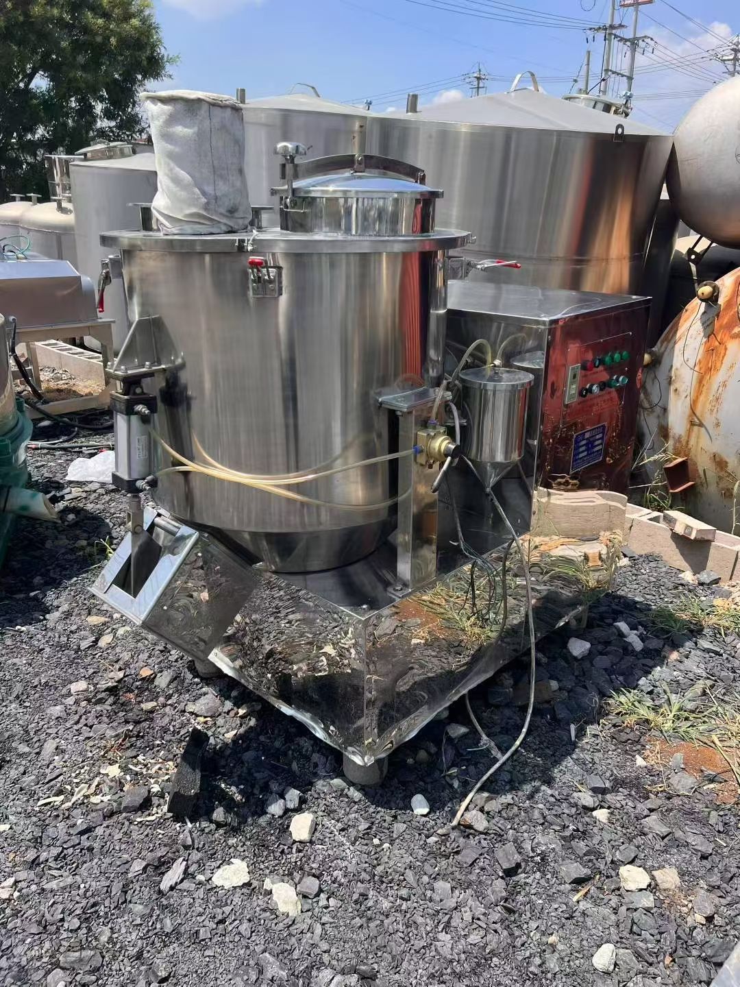 转让二手高速混合机 一台容积350升食品级立式高速混合机