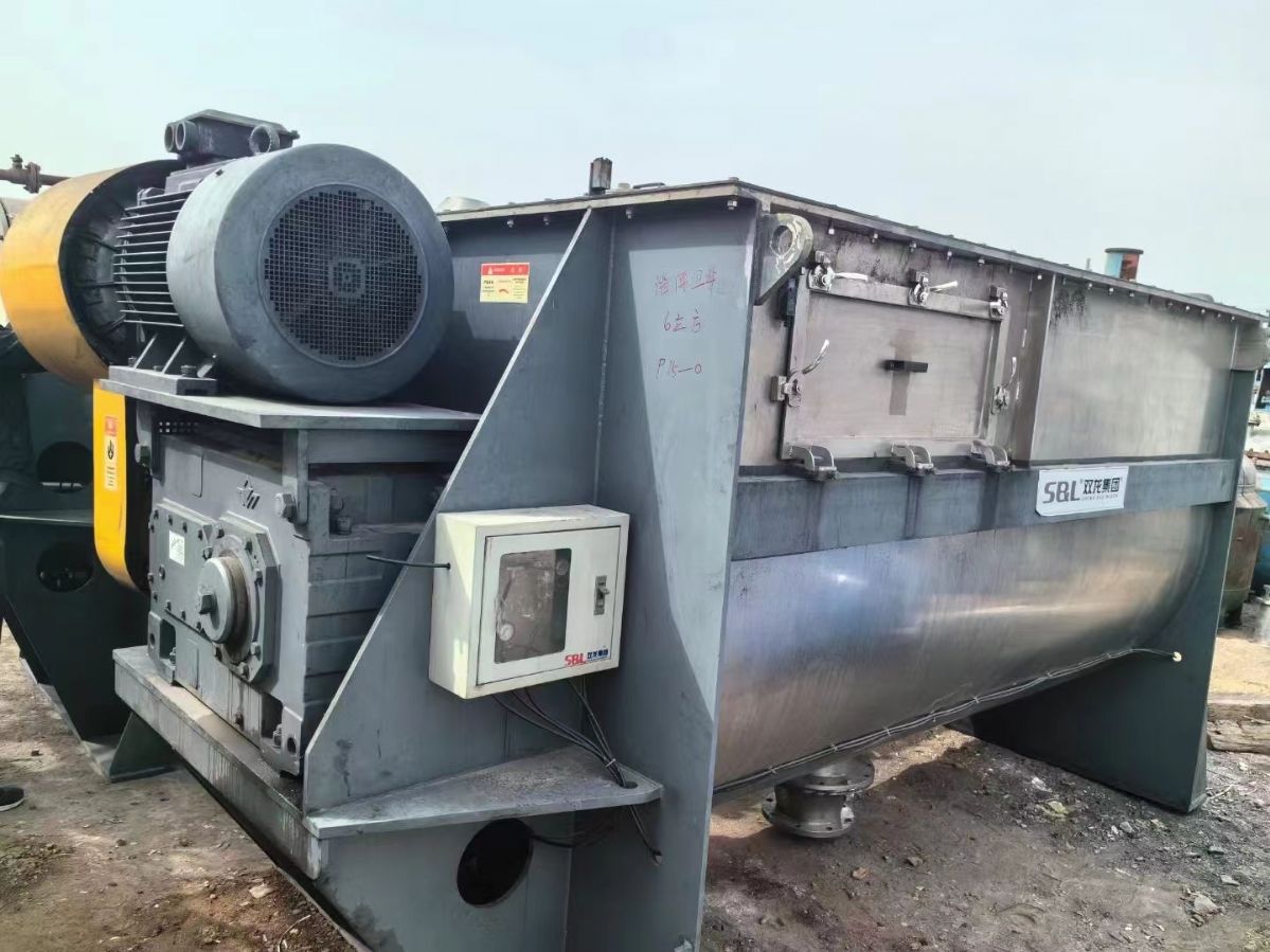 转让二手螺带混合机 两台容积6立方上海双龙产重型螺带混合机