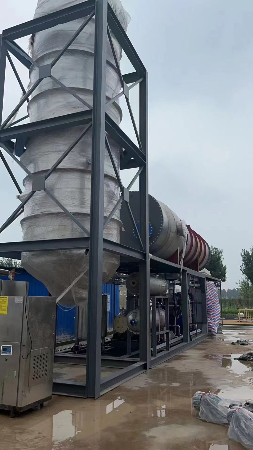 转让二手MVR蒸发器 一套2205材质蒸发量10吨撬装MVR蒸发器