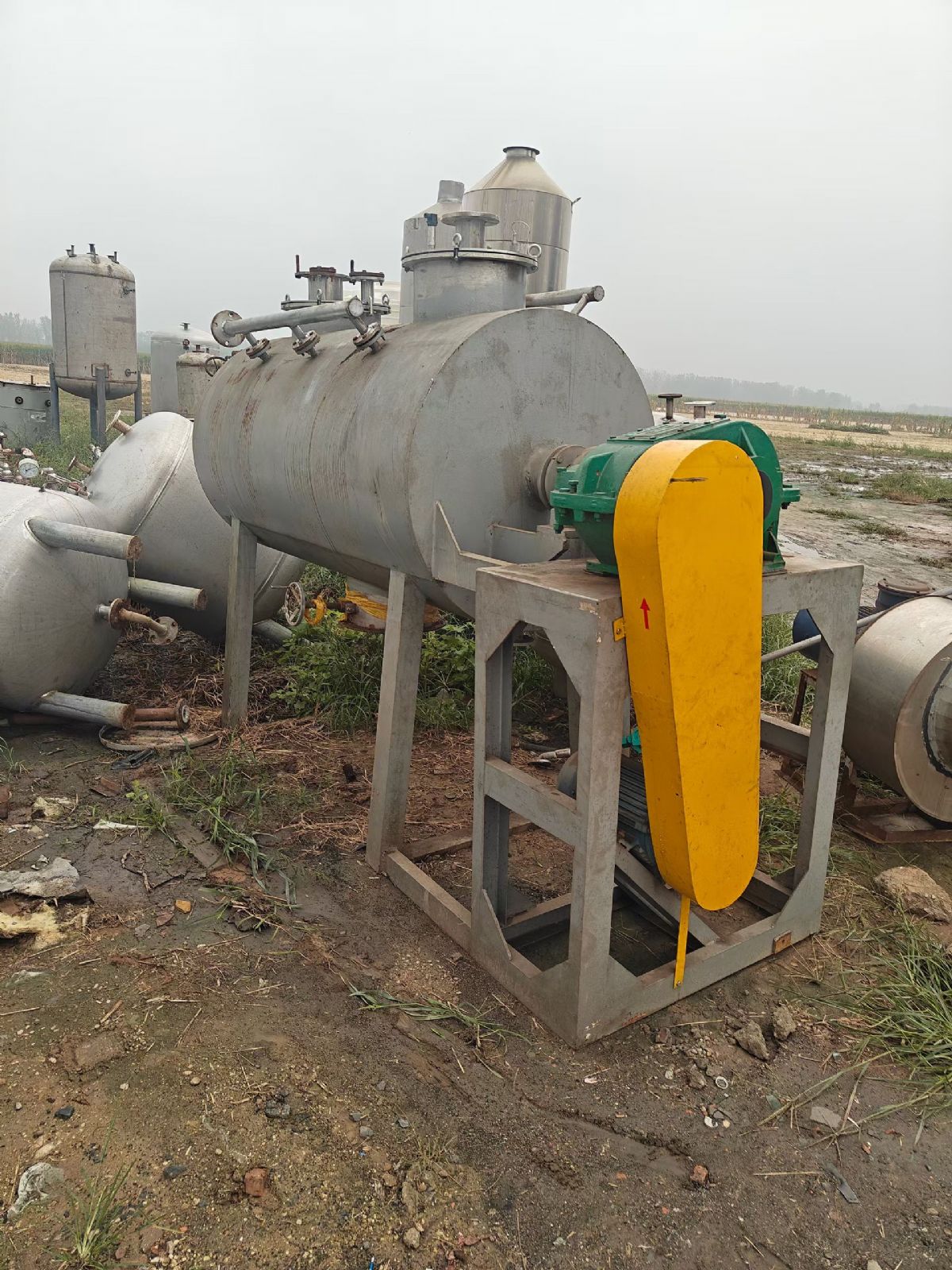 转让二手耙式干燥机 一台容积1立方卧式耙式真空干燥机