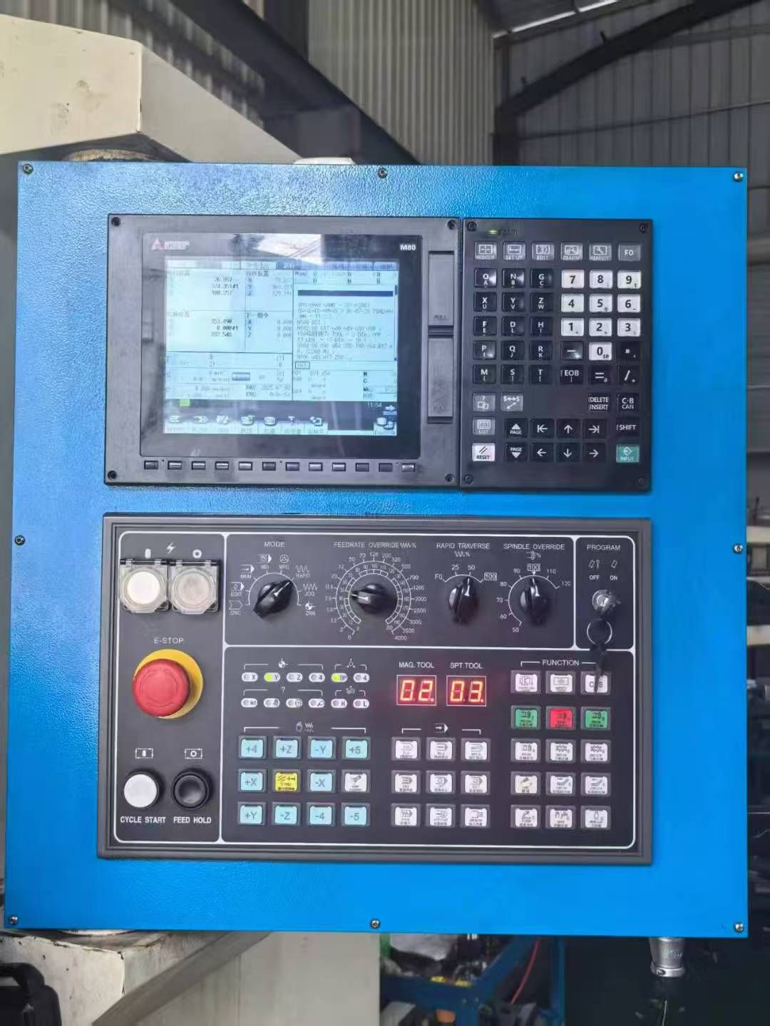 工厂在位使用中晁群1060两线一硬加工中心 三菱m80系统