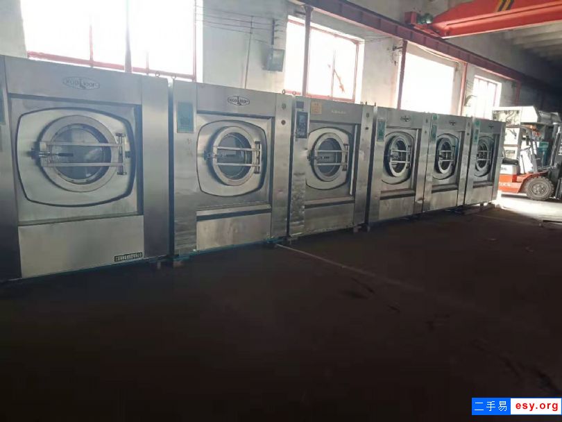 出售二手100公斤海狮水洗机二手烘干机二手酒店布草烫平机