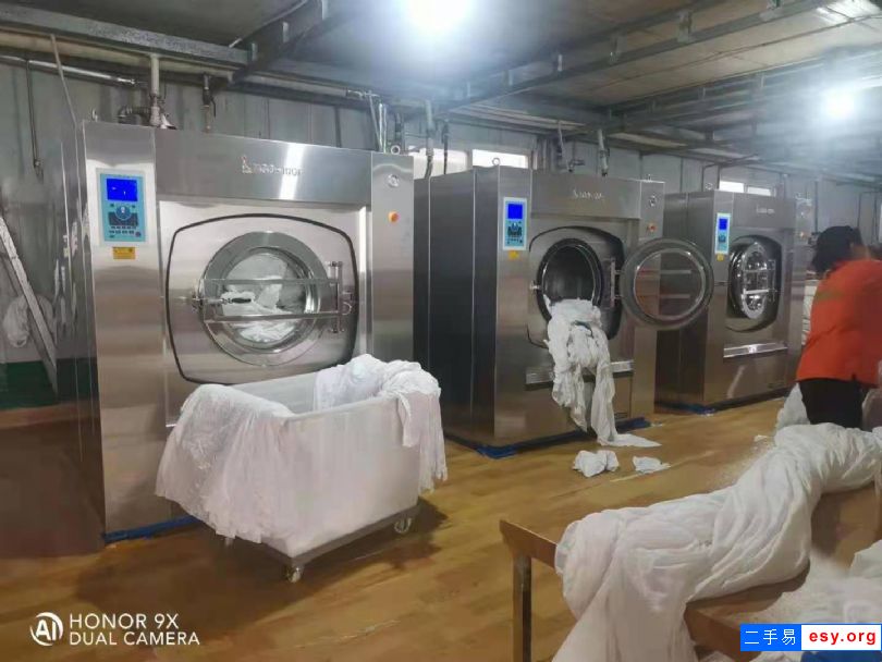 出售二手100公斤海狮水洗机二手烘干机二手酒店布草烫平机