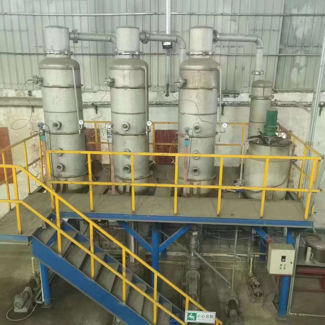 转让二手蒸发器 一套三效一吨强制循环蒸发器 材质2205