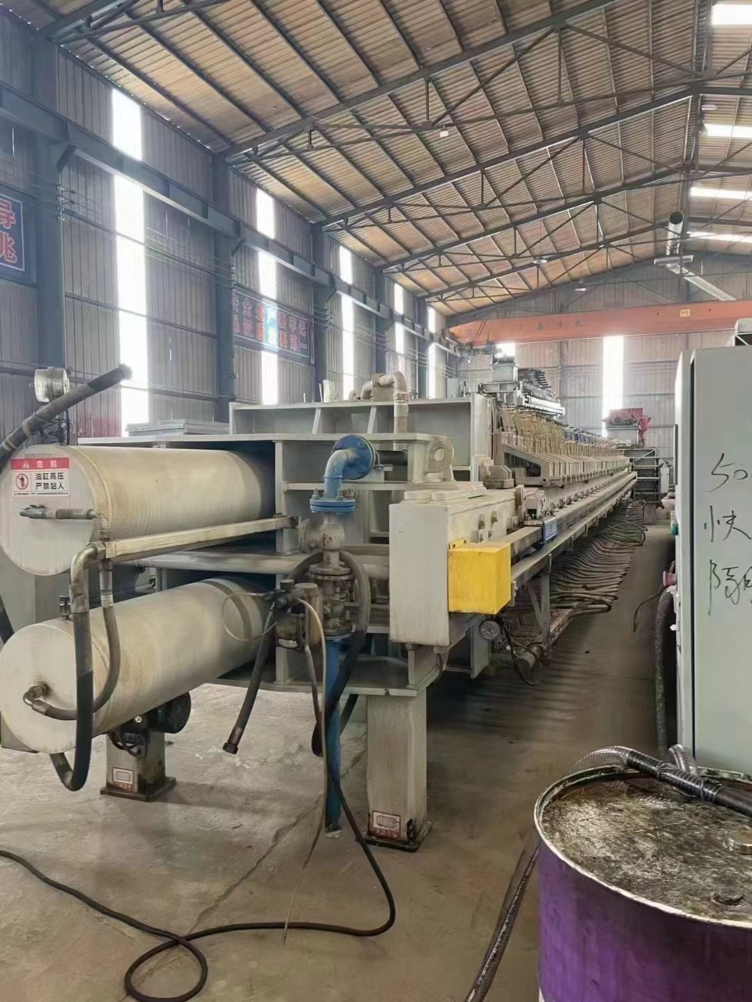 转让二手隔膜压滤机 一台500平方高效快开自动隔膜压滤机