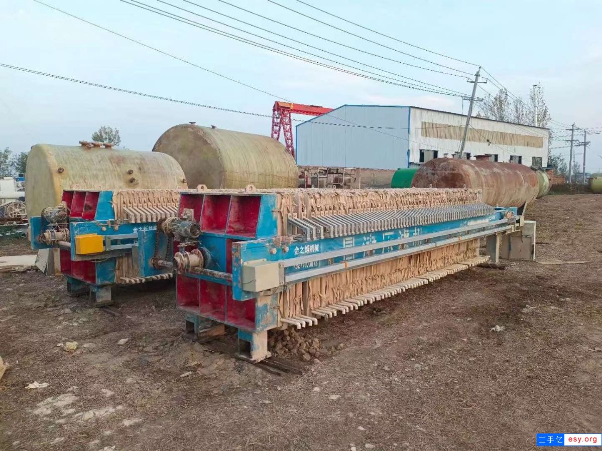 转让二手自动拉板压滤机 2台200平方景津厢式压滤机