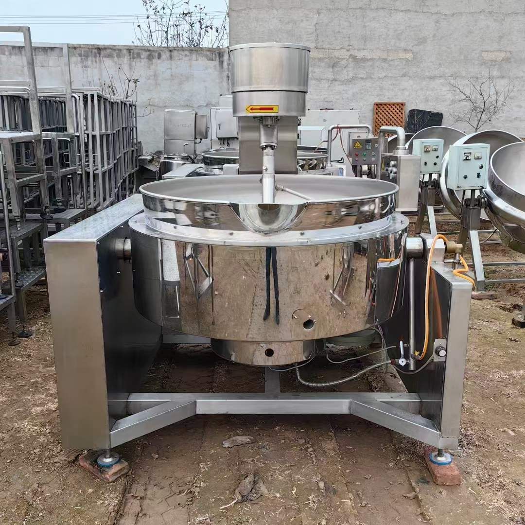转让二手行星炒锅 一台容积600L全自动燃气加热行星搅拌炒锅
