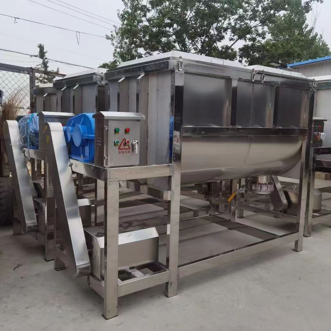 转让二手螺带混合机 四台容积2立方抛光食品级卧式螺带混合机